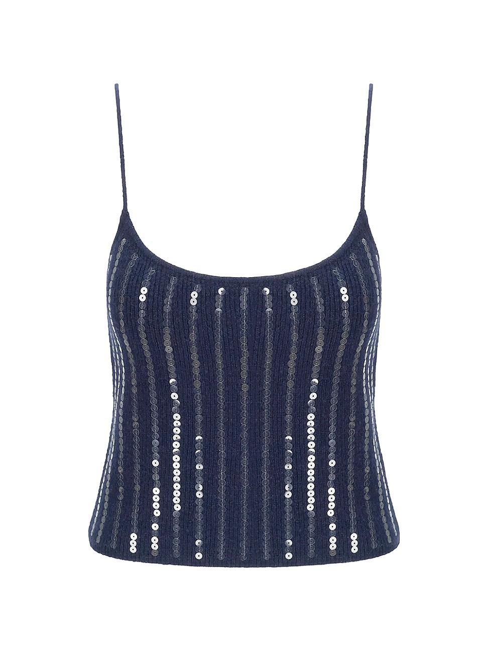 Womens Emerson Sequined Rib-knit Tank Product Image