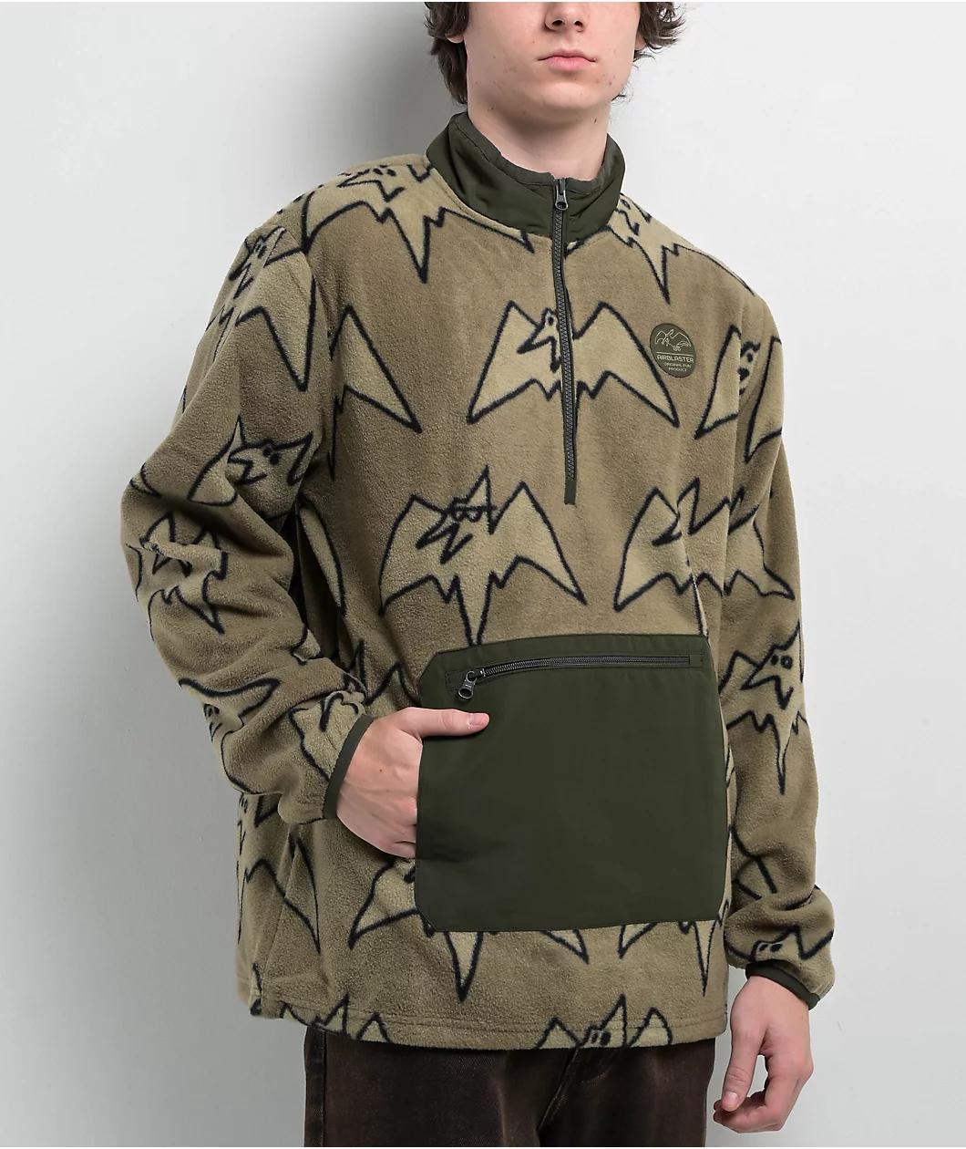 Airblaster Big Terry Tan Fleece Half Zip Jacket Product Image