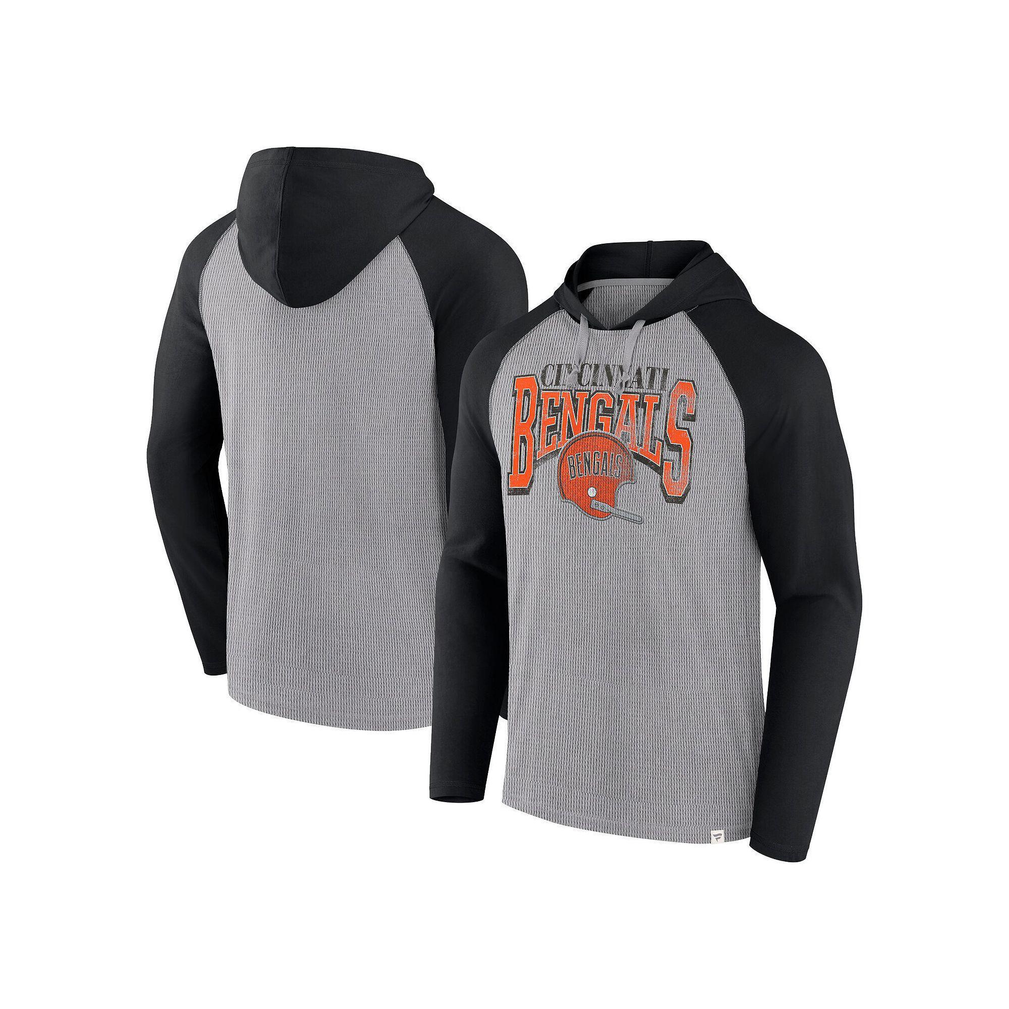 Men's Fanatics Gray/Aqua Miami Dolphins Under Center Long Sleeve Hoodie T-Shirt, Size: 3XL, Grey Product Image
