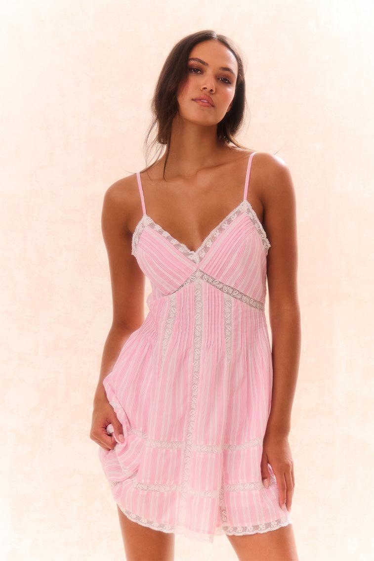 Docila Cotton Striped Dress - VINTAGE VOYAGE Product Image