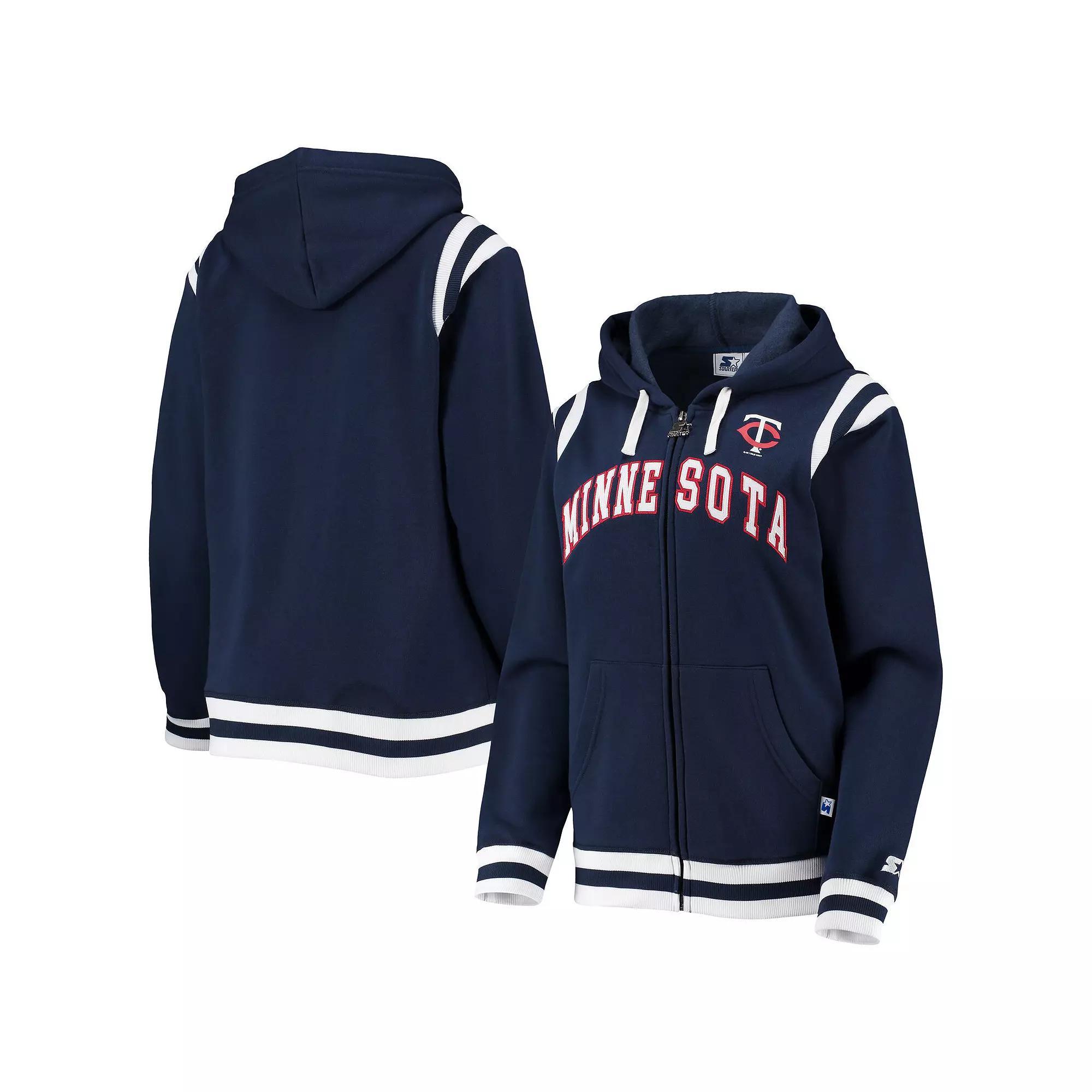 Women's Starter Navy Minnesota Twins Vintage Full-Zip Hoodie, Size: Small, Blue Product Image