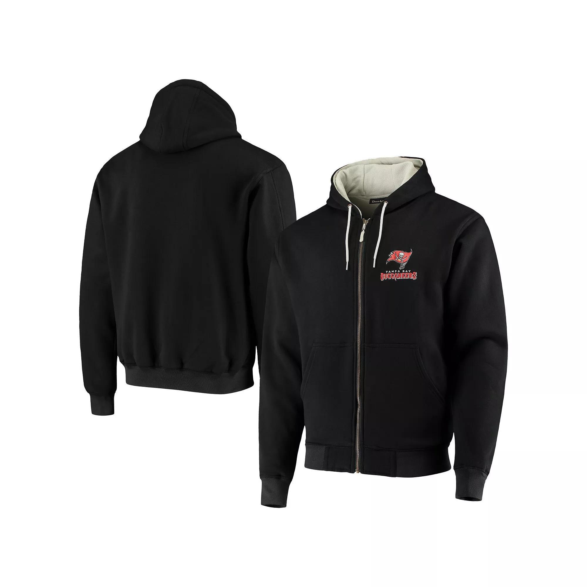 Men's Dunbrooke Black Tampa Bay Buccaneers Craftsman Thermal-Lined Full-Zip Hoodie, Size: XL Product Image