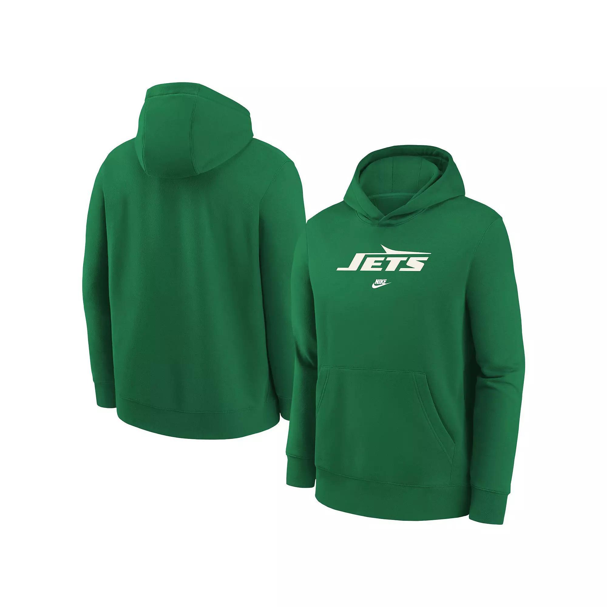 Men's Nike Kelly Green New York Jets Rewind Club Fleece Pullover Hoodie, Boy's, Size: YTH Medium Product Image