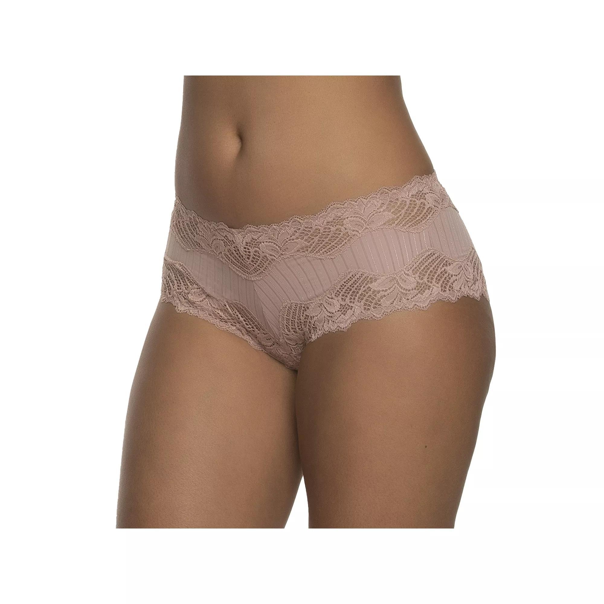 Paramour by Felina Stripe Delight Hipster 735353, Women's, Size: Medium, Pink Product Image