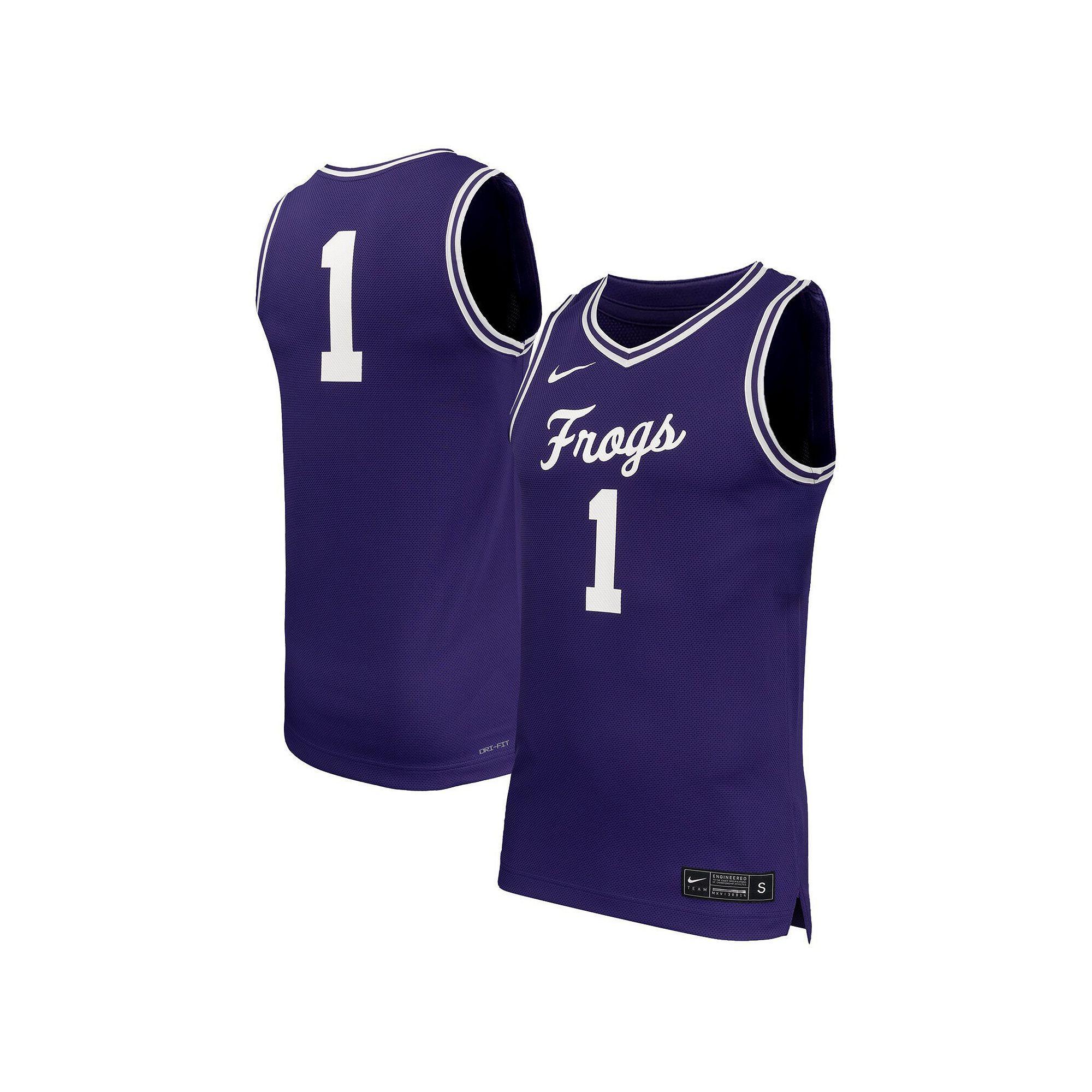 Men's Nike #1 Purple TCU Horned Frogs Replica Basketball Jersey, Size: Large Product Image