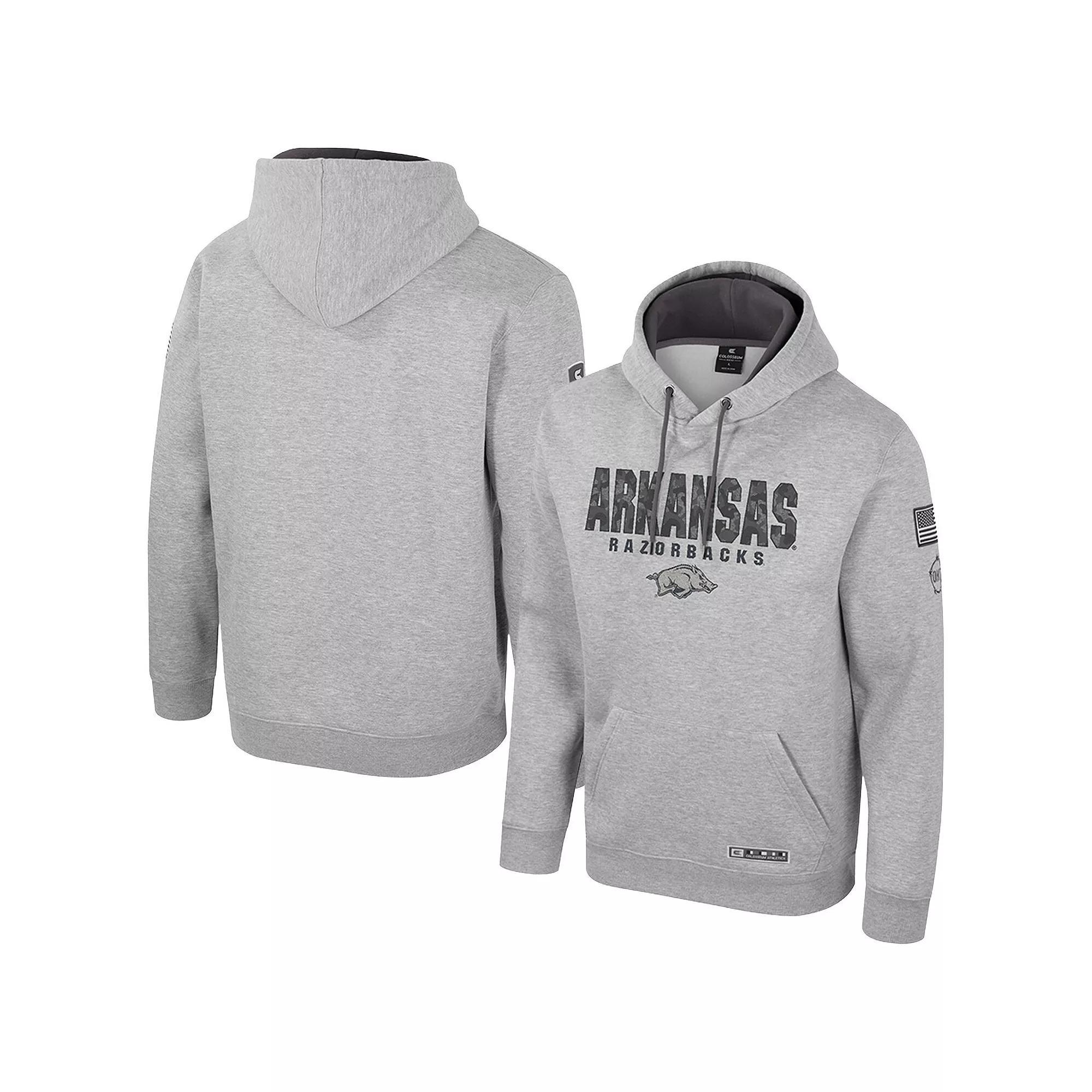 Men's Colosseum Heather Gray Michigan Wolverines Oorah OHT Military Appreciation Pullover Hoodie, Size: 2XL, Grey Product Image