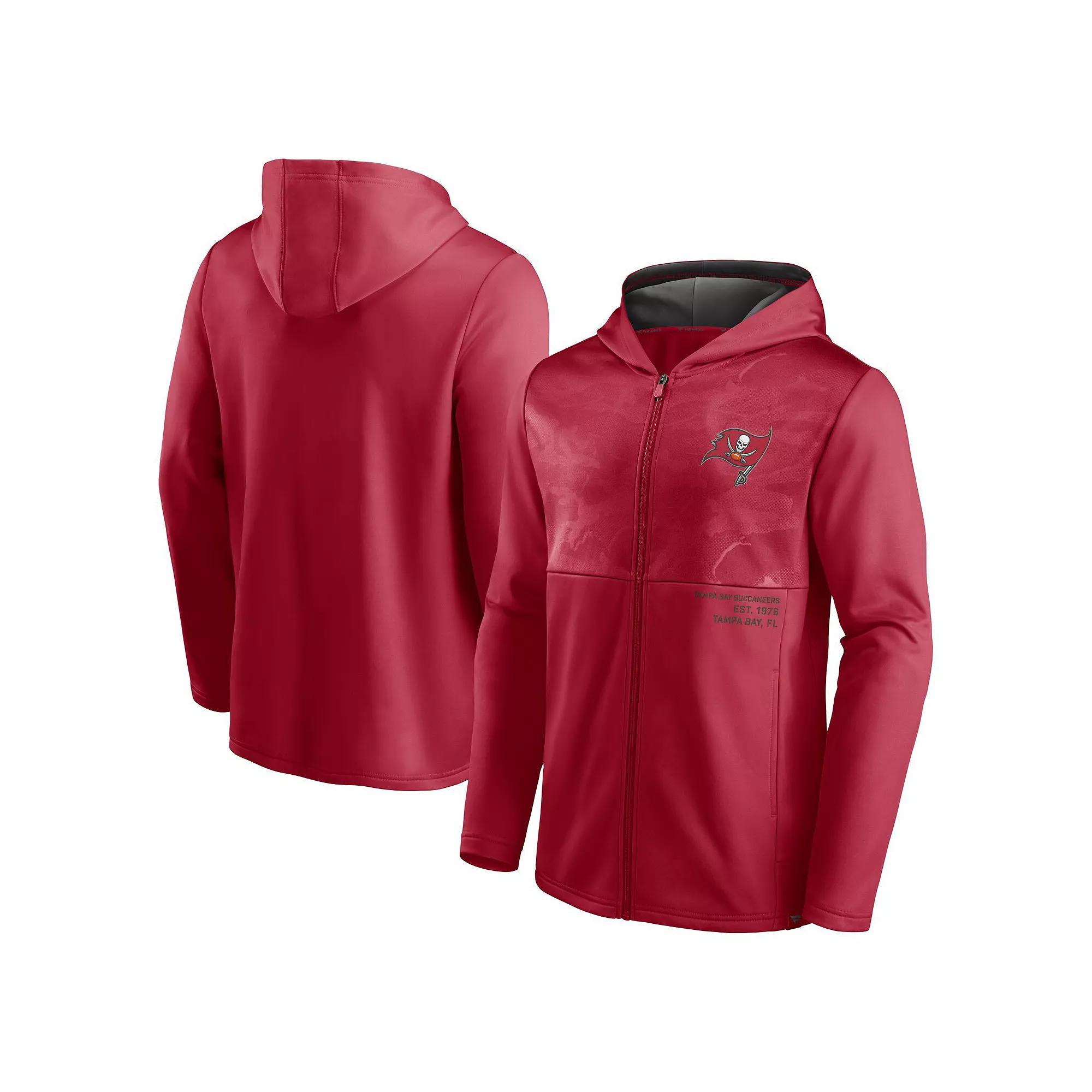 Men's Fanatics Branded Red Tampa Bay Buccaneers Defender Full-Zip Hoodie Jacket, Size: Large Product Image