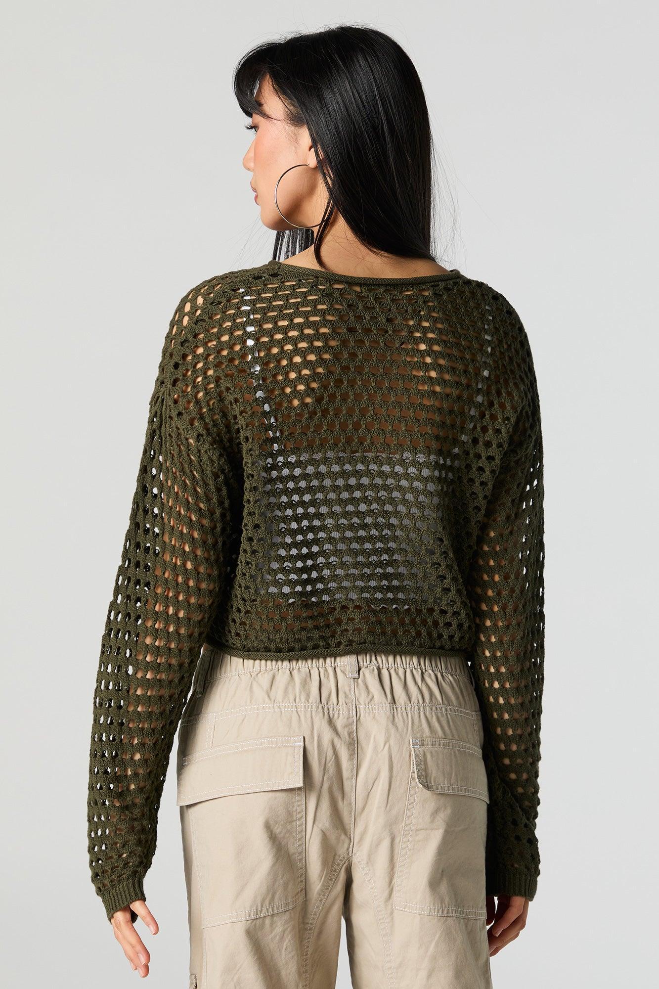 Wide Open Knit Cropped Sweater Female Product Image