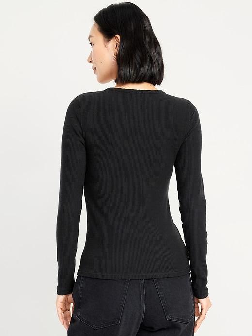 Plush-Knit Long-Sleeve T-Shirt Product Image
