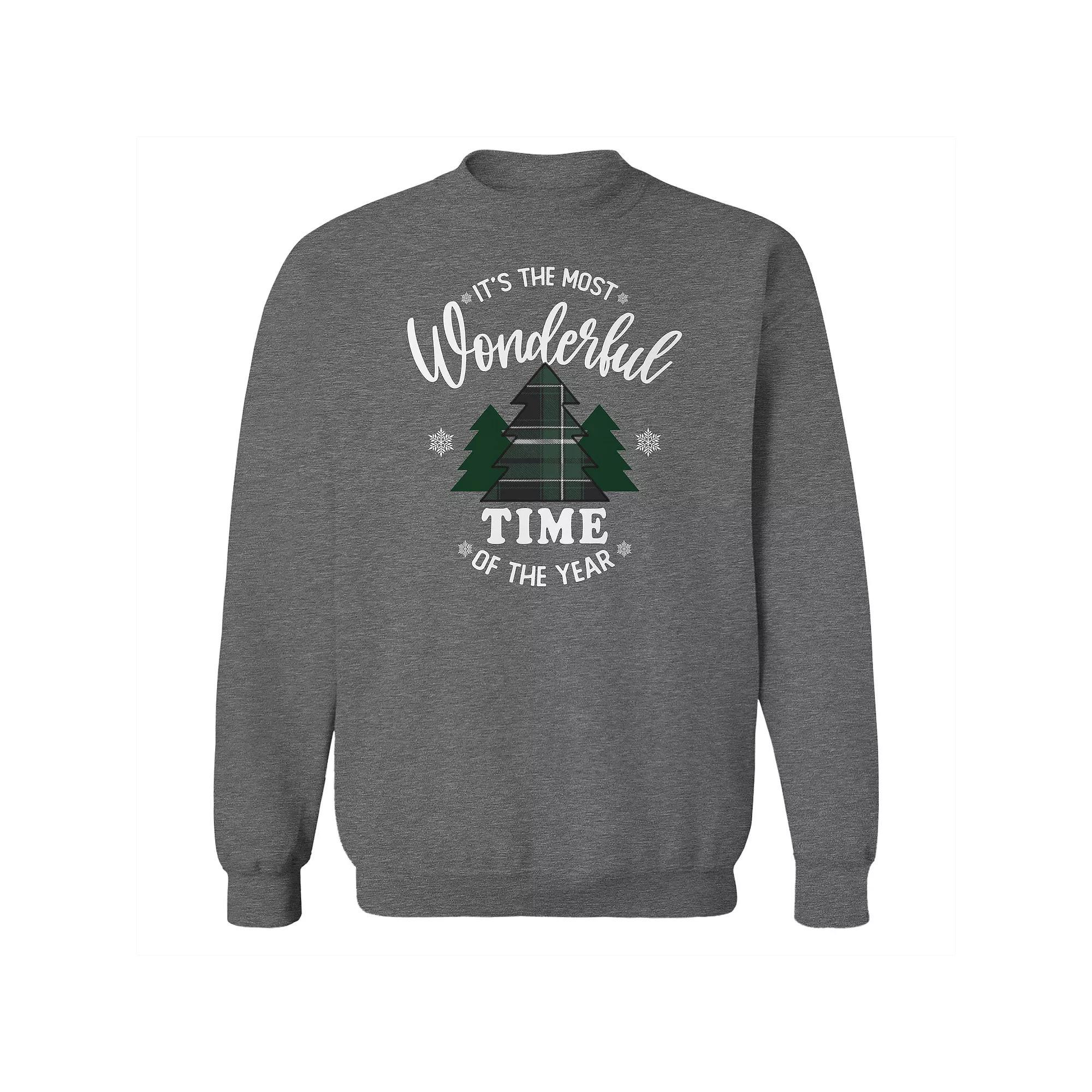 Men's It's the Most Wonderful Time Fleece Sweatshirt, Women's, Size: Medium, Grey Heather Product Image