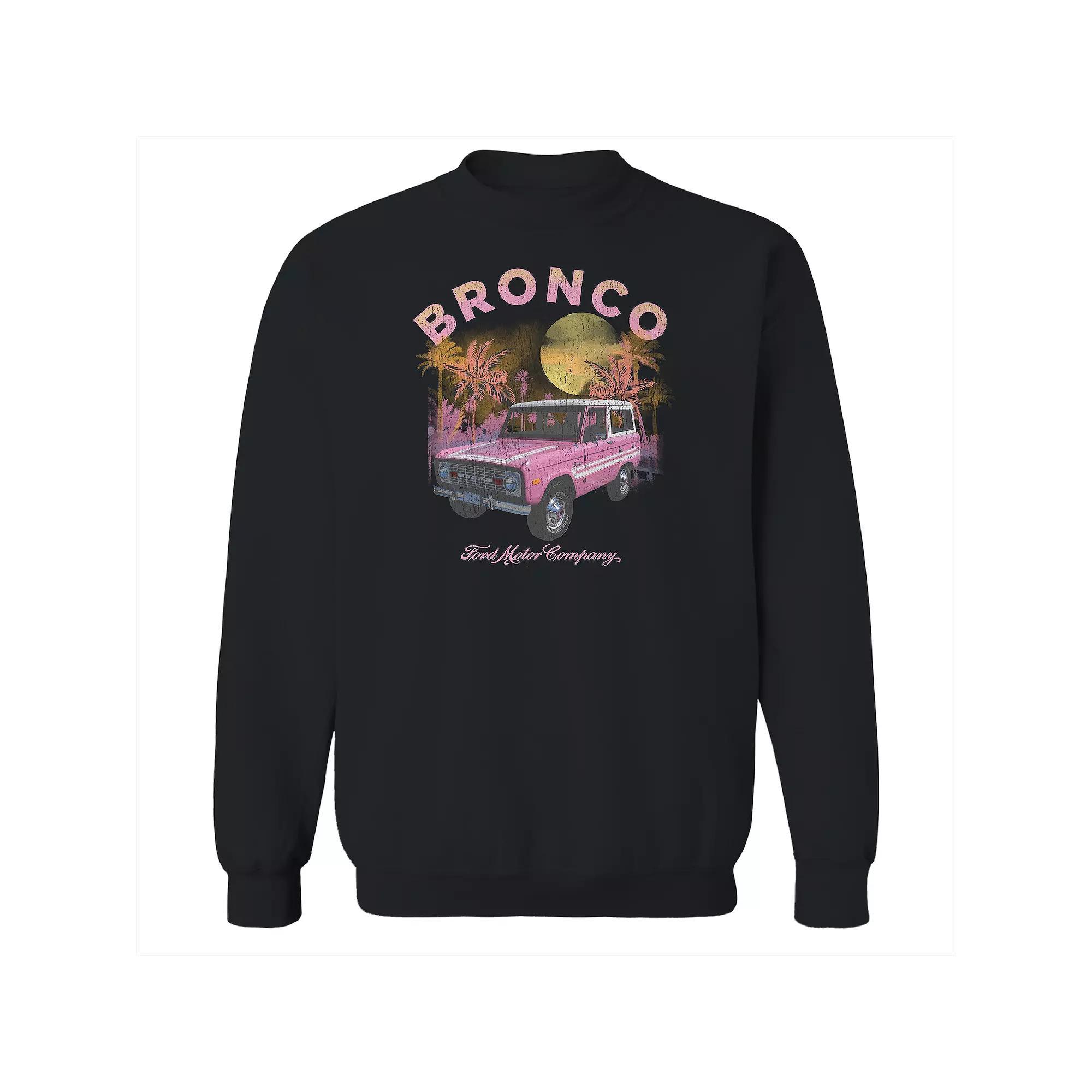 Men's Pink Bronco Sweatshirt, Size: XL, Black Product Image