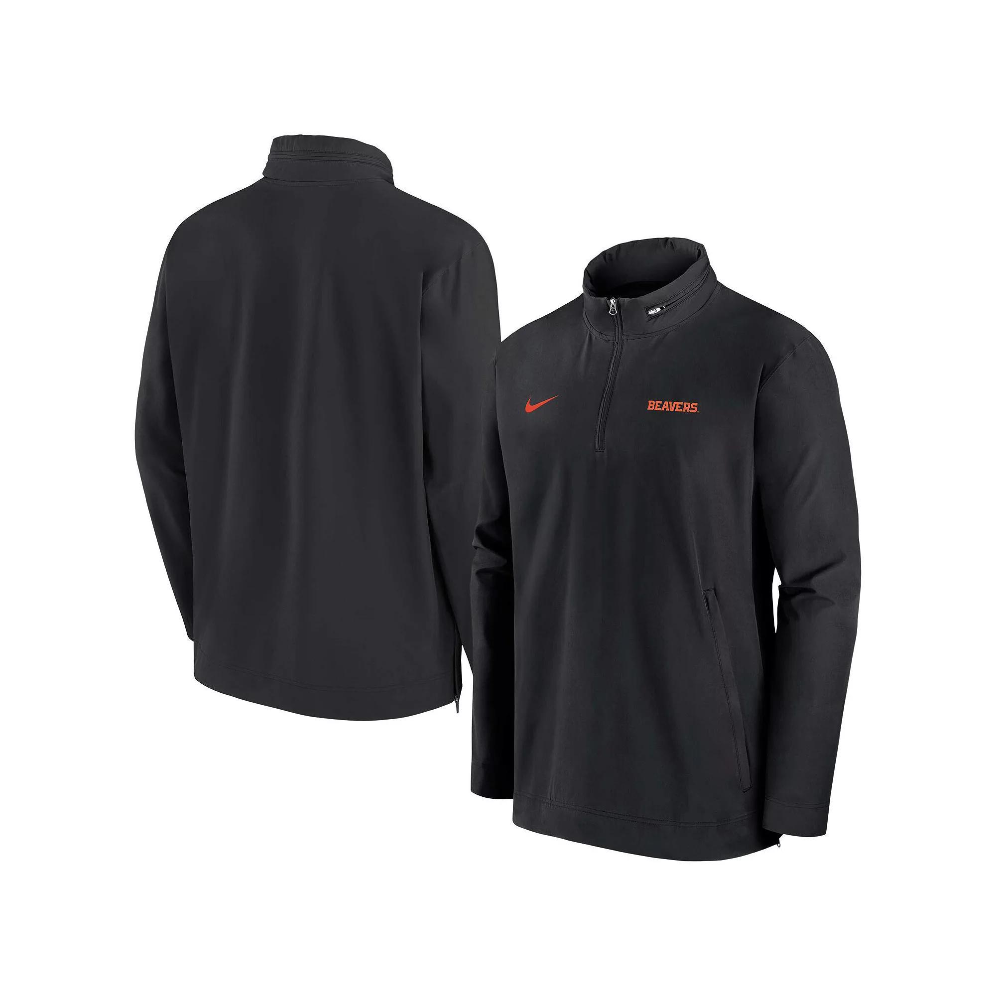 Men's Nike Black Oregon State Beavers 2024 Sideline Coach Quarter-Zip Hoodie Jacket, Size: Medium Product Image