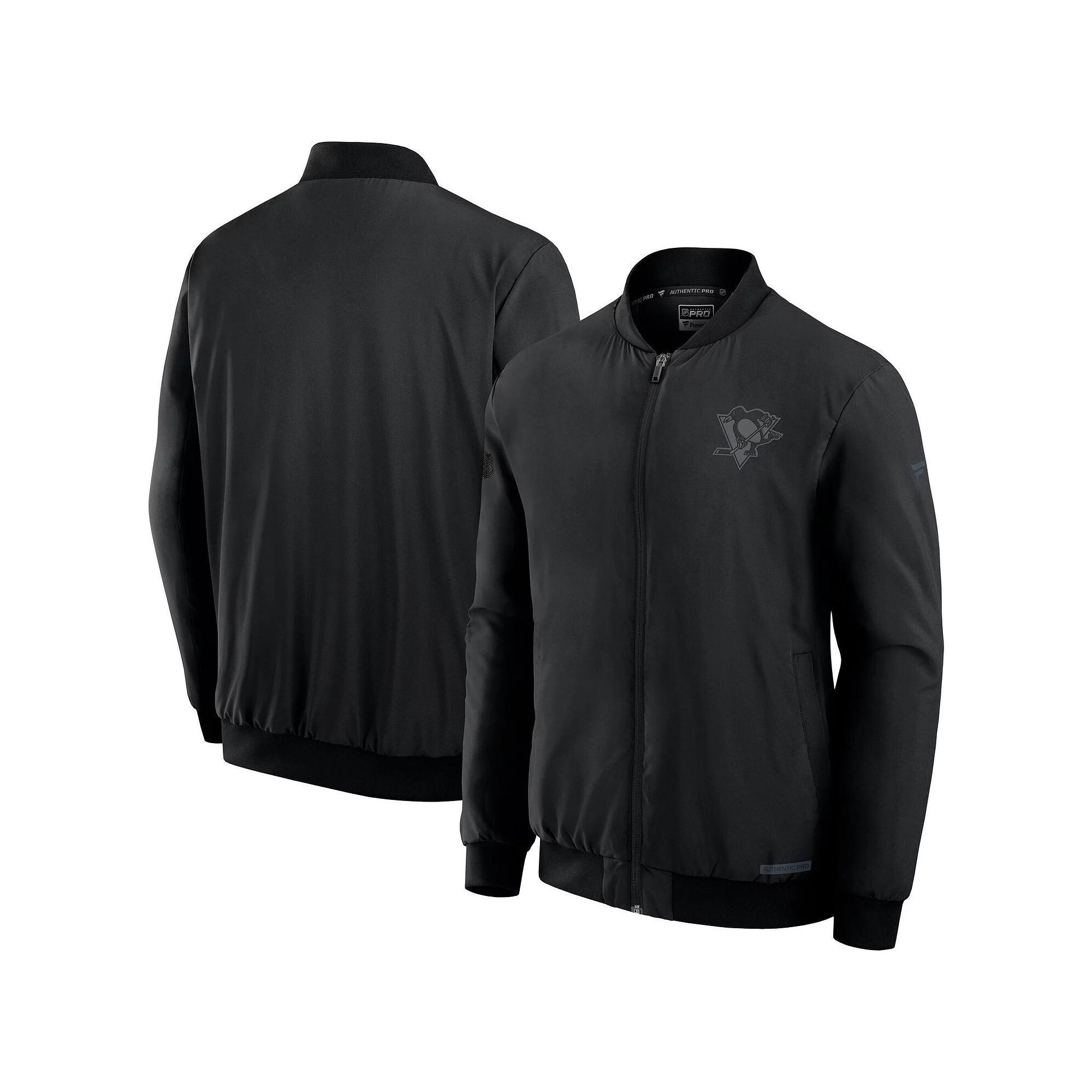 Men's Fanatics Black Vegas Golden Knights Authentic Pro Road Full-Zip Bomber Jacket, Size: Small, Lvk Black Product Image