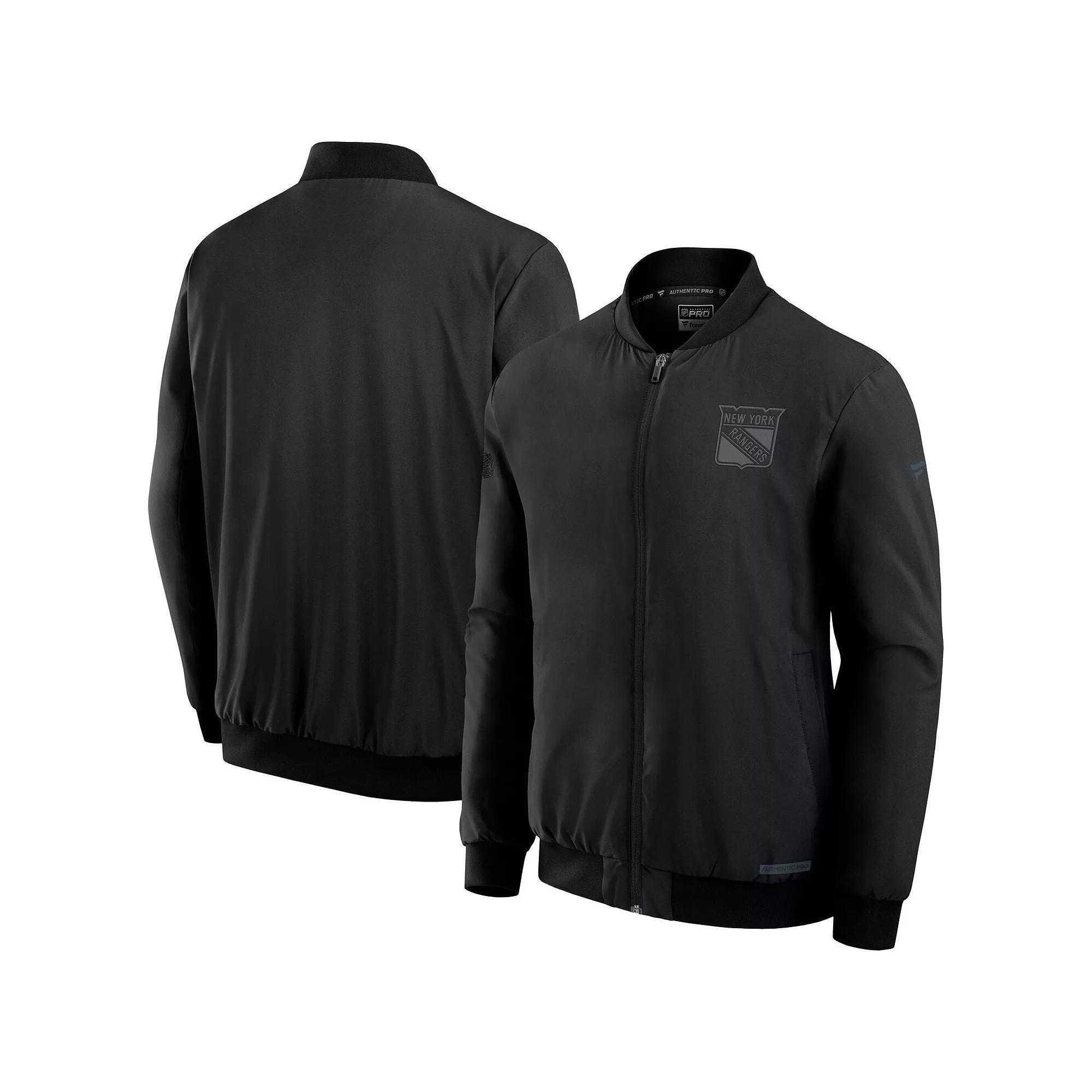 Men's Fanatics Black Vegas Golden Knights Authentic Pro Road Full-Zip Bomber Jacket, Size: Small, Lvk Black Product Image