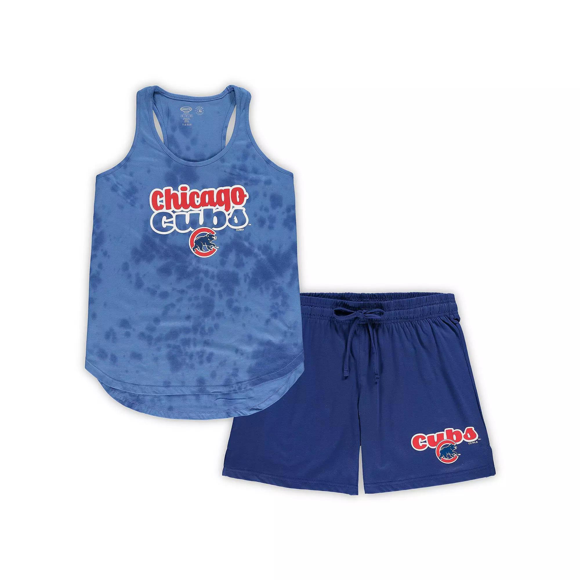 Women's Concepts Sport Royal Chicago Cubs Plus Size Cloud Tank Top & Shorts Sleep Set, Size: 1XL, Blue Product Image