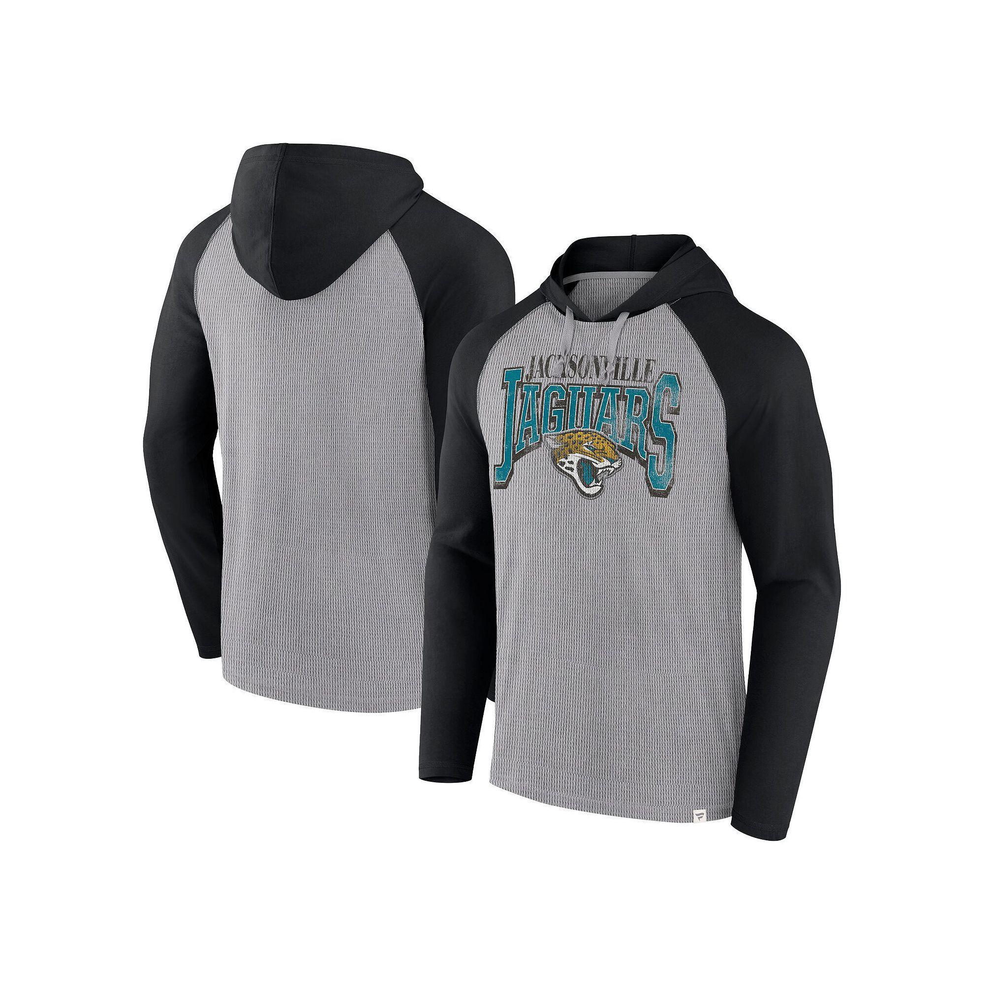 Men's Fanatics Gray/Black Jacksonville Jaguars Under Center Long Sleeve Hoodie T-Shirt, Size: Medium, Grey Product Image