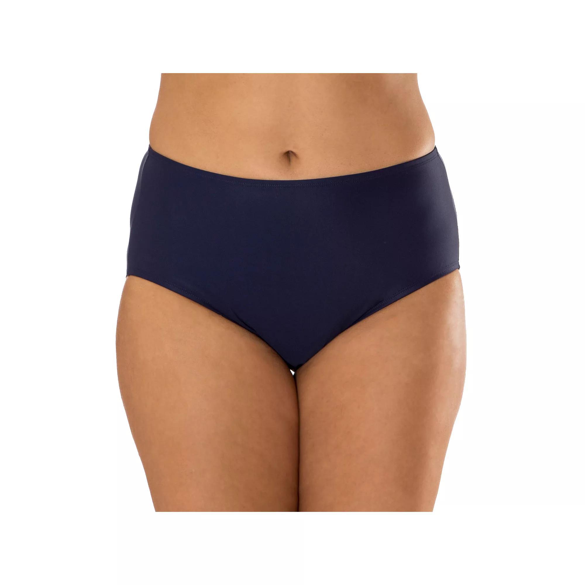 Plus Size Mazu Swim Hip Minimizer Midrise Brief Bikini Bottoms, Women's, Size: 22 W, Blue Product Image