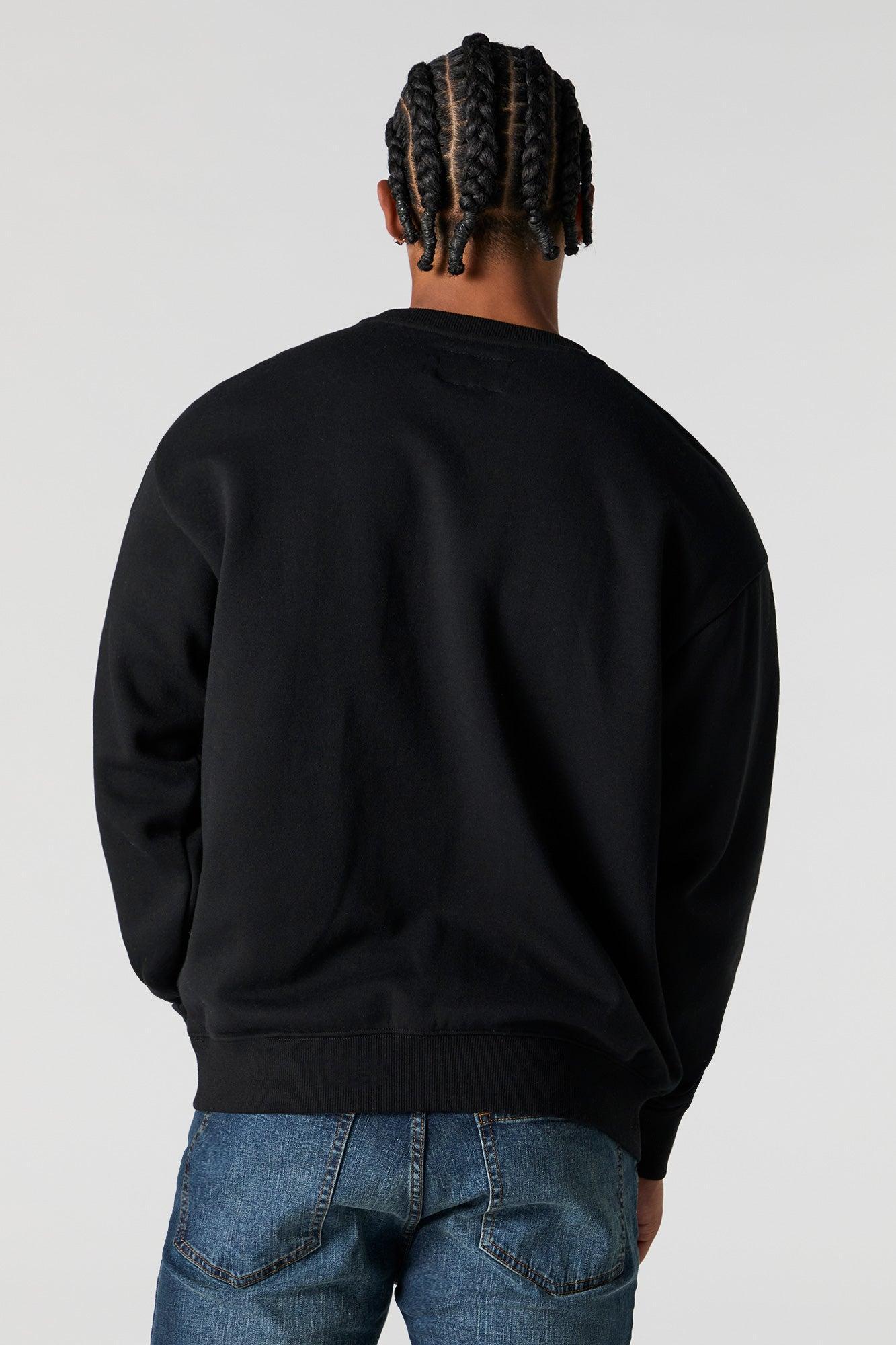 City Chenille Embroidered Fleece Sweatshirt Male Product Image