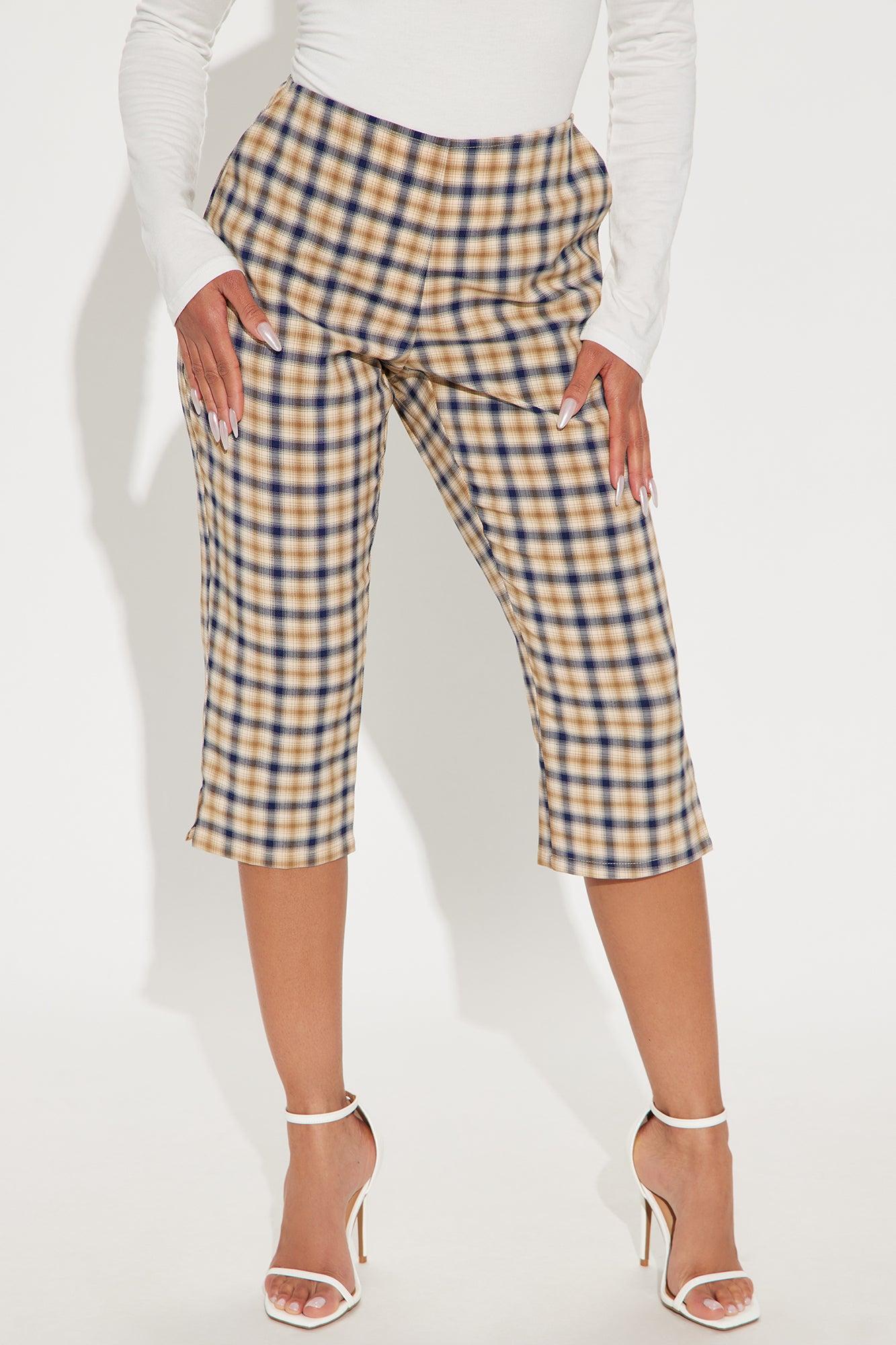 Making Memories Plaid Capri Pant - Navy/combo Product Image