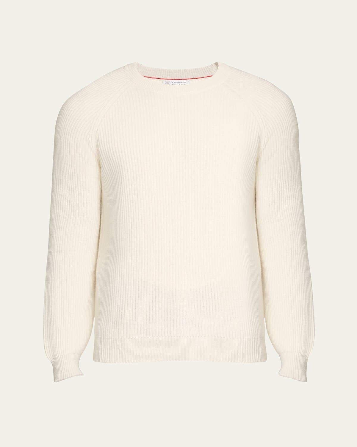 Mens Cashmere English Rib Sweater with Raglan Sleeves Product Image