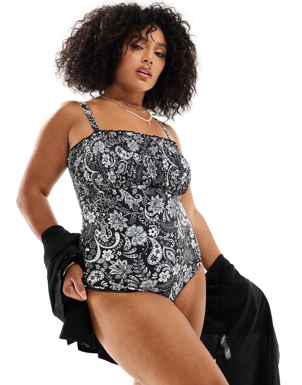 Yours swimsuit in paisley print Product Image