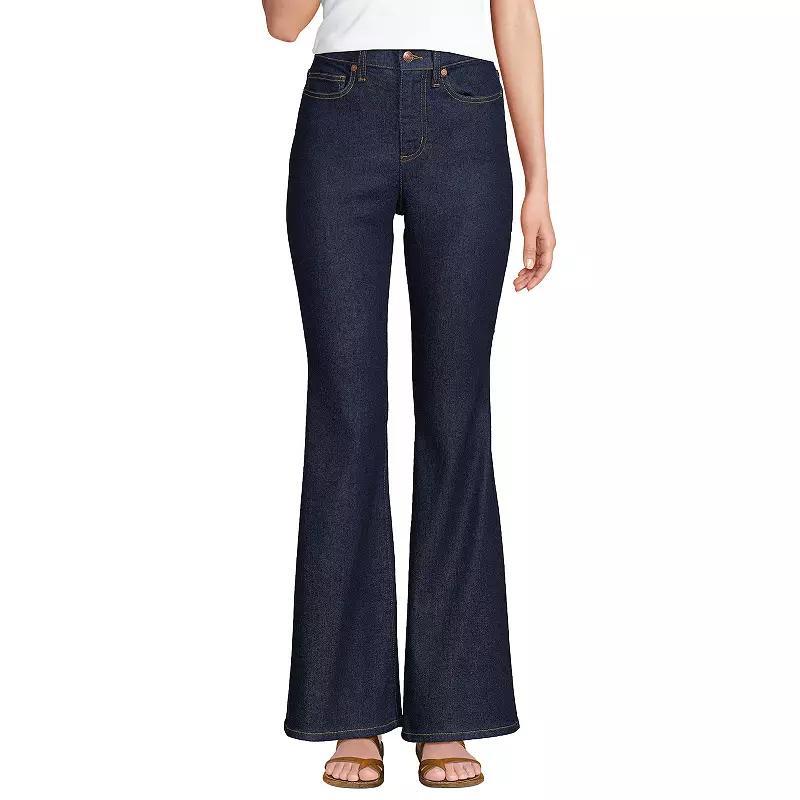 Petite Lands End High-Rise Skinny Flare Jeans, Womens Product Image