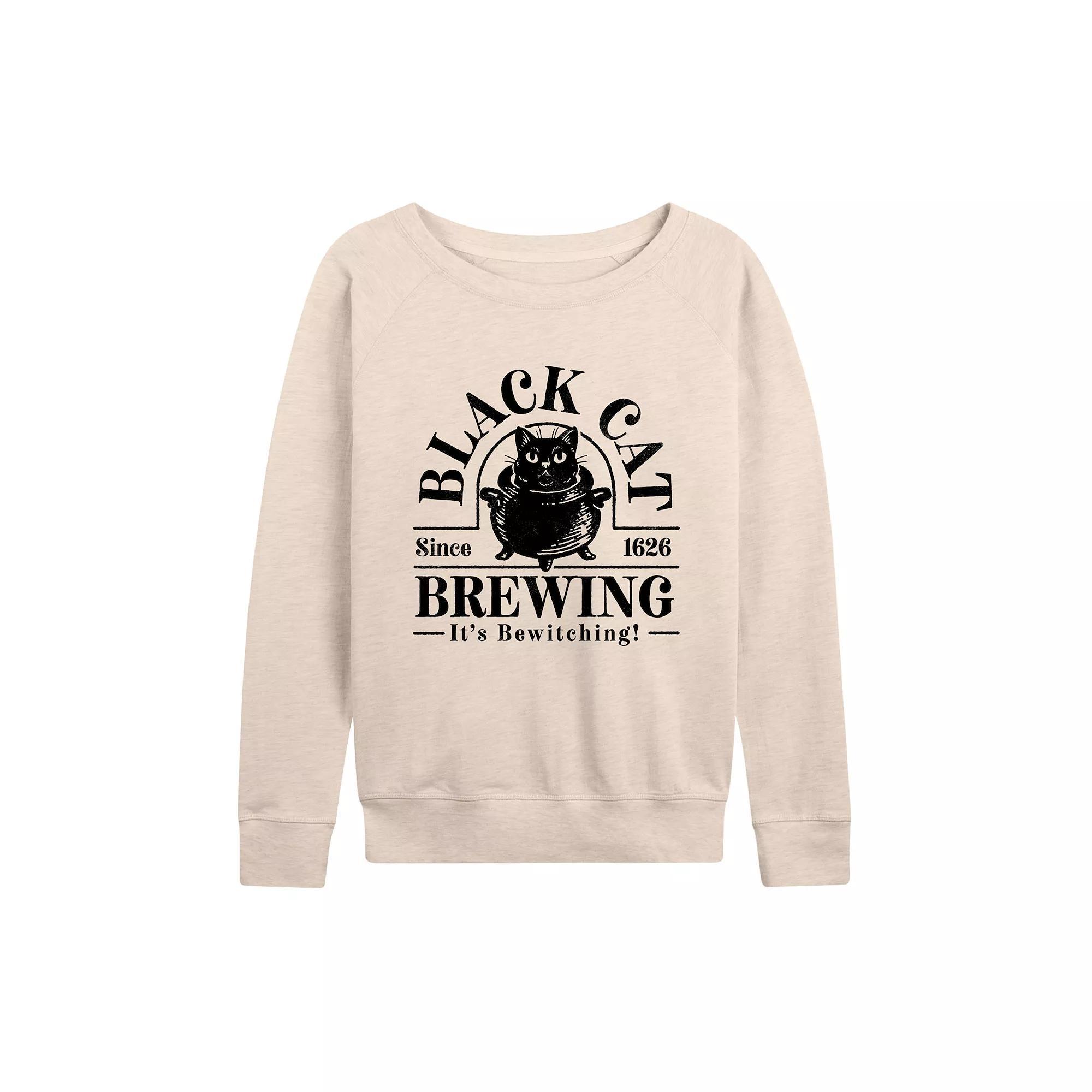 Womens Black Cat Brewing French Terry Long Sleeve Tee Product Image