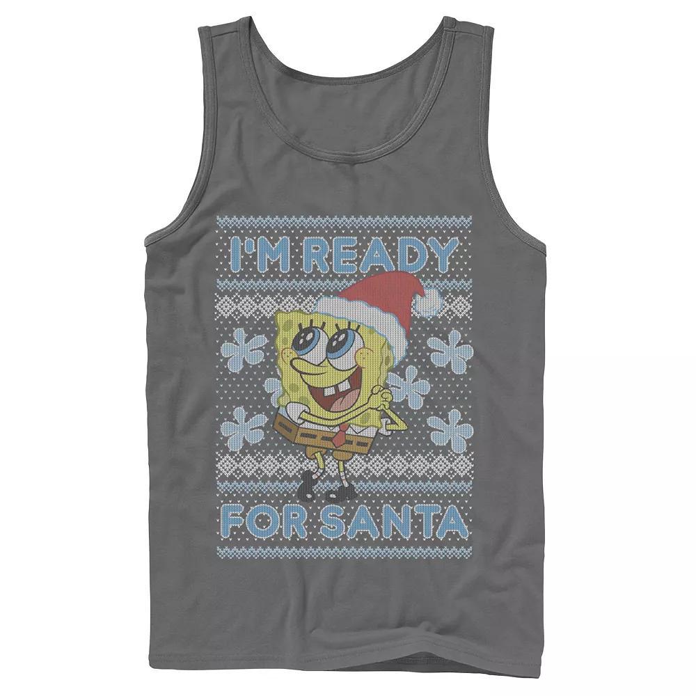 Men's Nickelodeon SpongeBob SquarePants I'm Ready For Santa Ugly Christmas Graphic Tank Top, Size: Large, Black Product Image