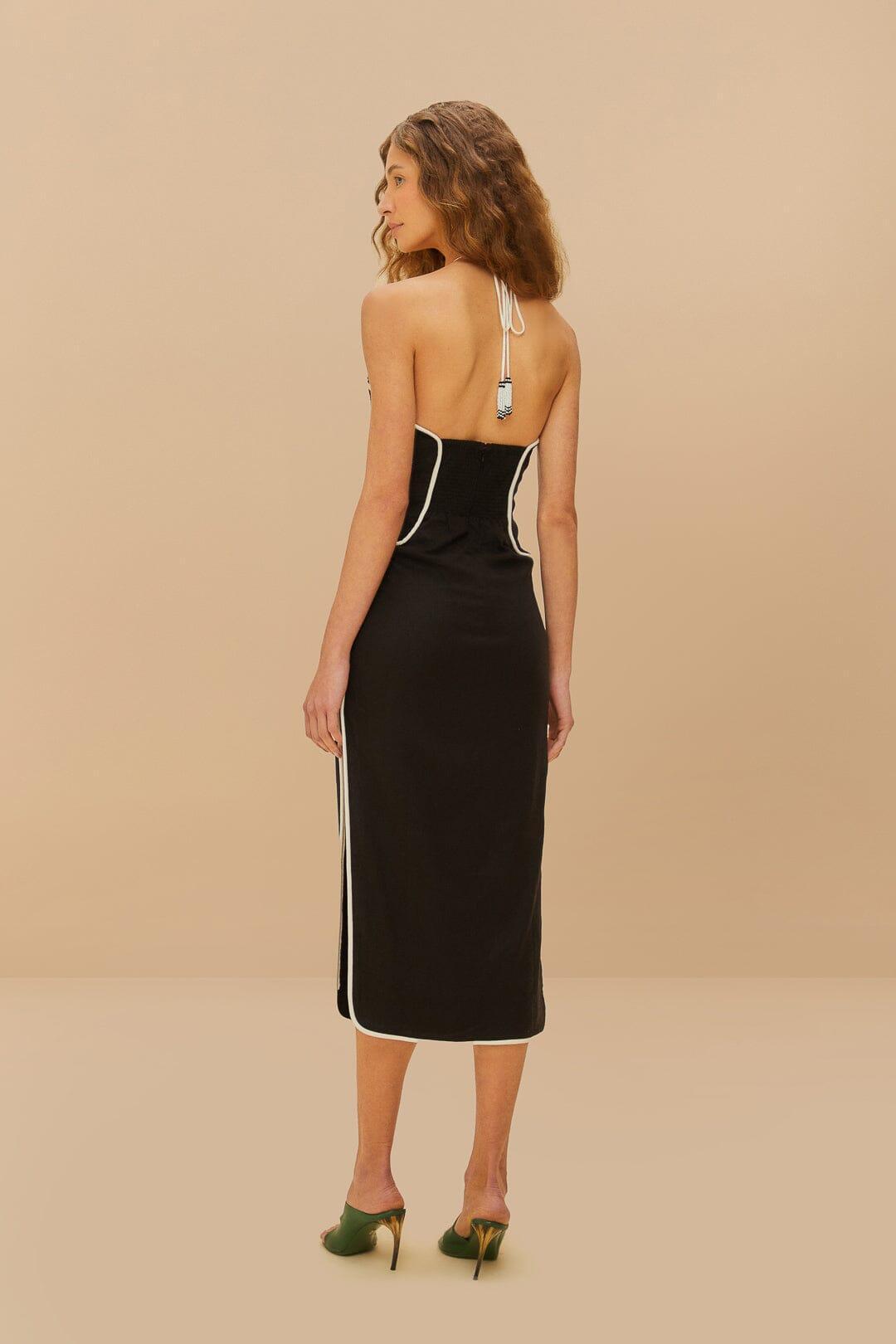 Black And White Cut-Out Midi Dress Product Image