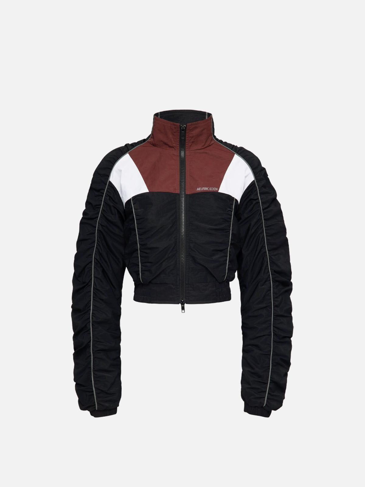 Aelfric Eden Patchwork Wrinkle Cropped Jacket Female Product Image