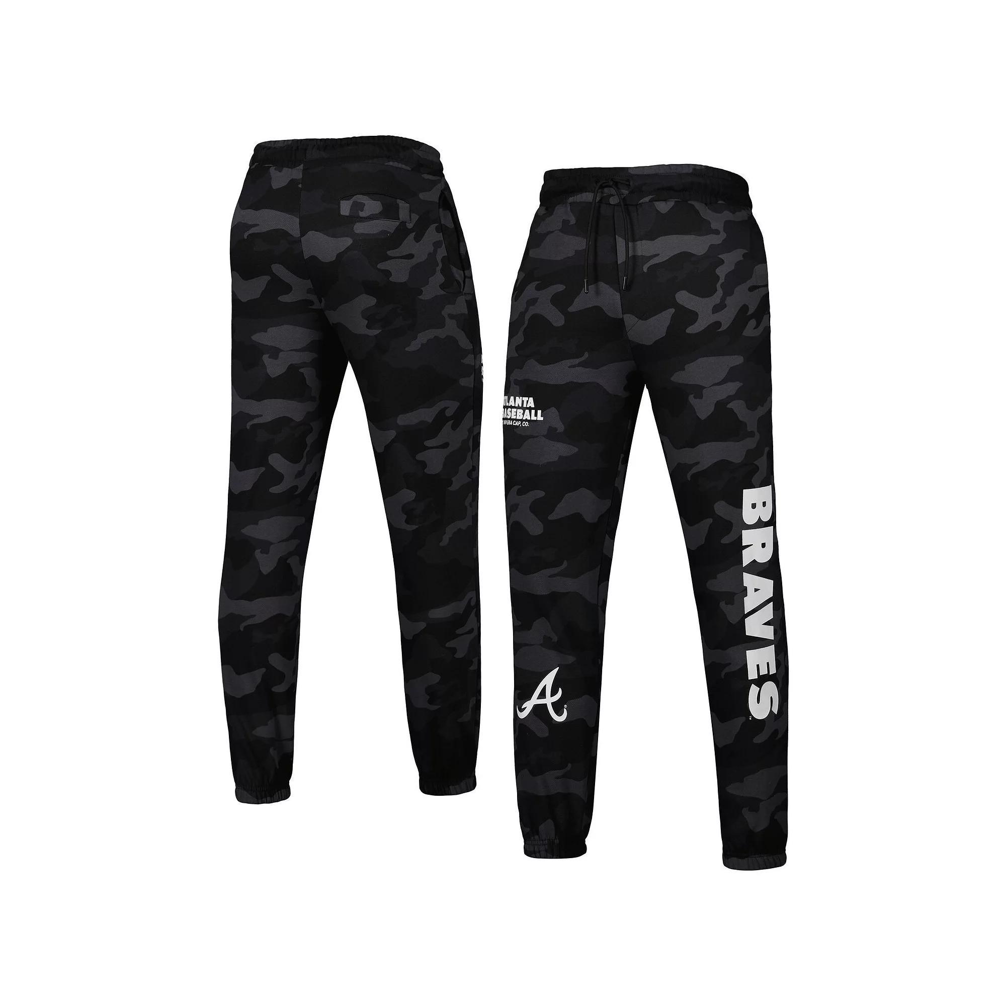 Men's New Era Black Atlanta Braves Camo Jogger Pants, Size: 3XL Product Image