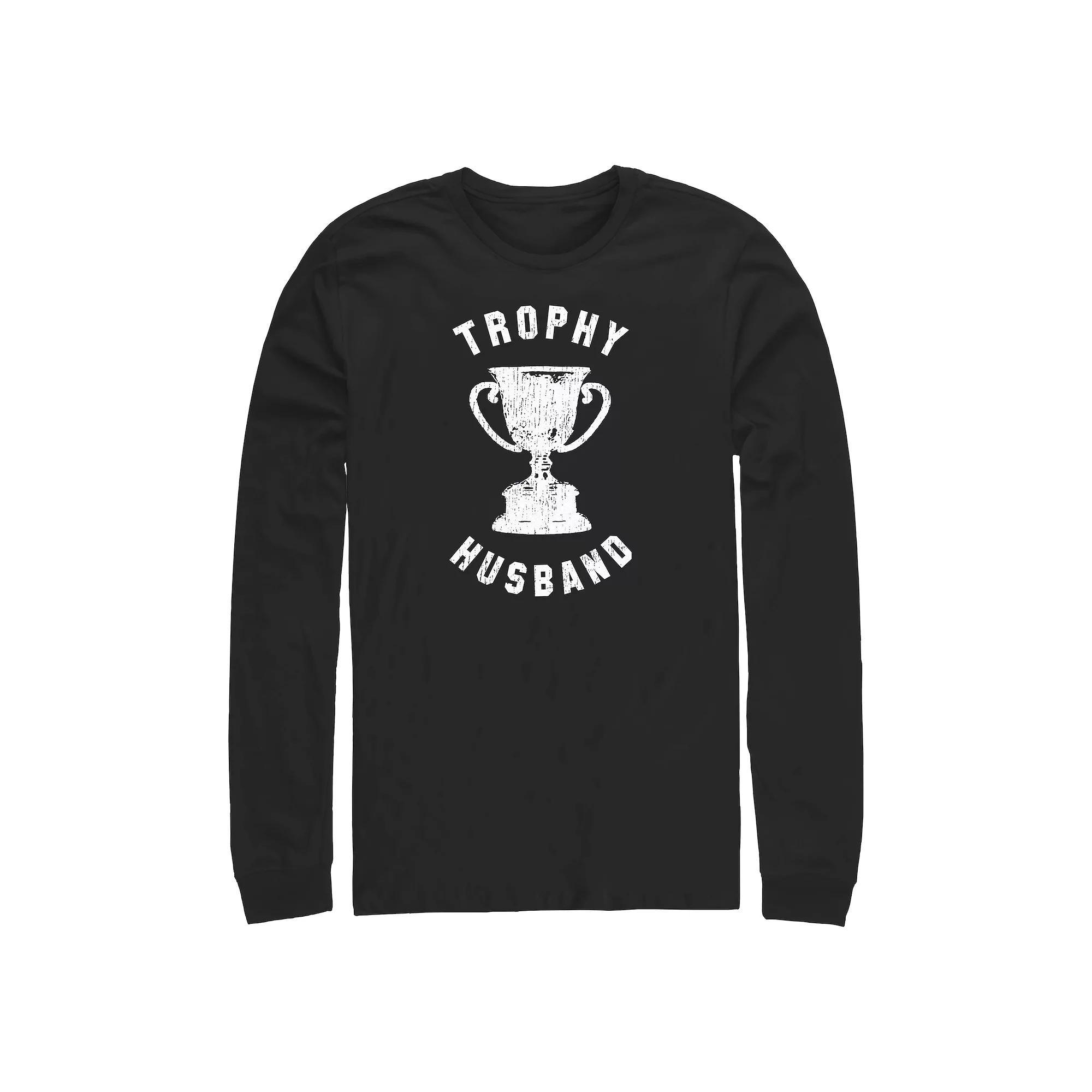 Big & Tall Trophy Husband Long Sleeve Graphic Tee, Men's, Size: Large Tall, Black Product Image