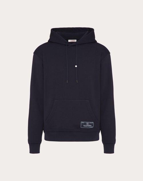TECHNICAL COTTON SWEATSHIRT WITH HOOD AND MAISON VALENTINO TAILORING LABEL Product Image