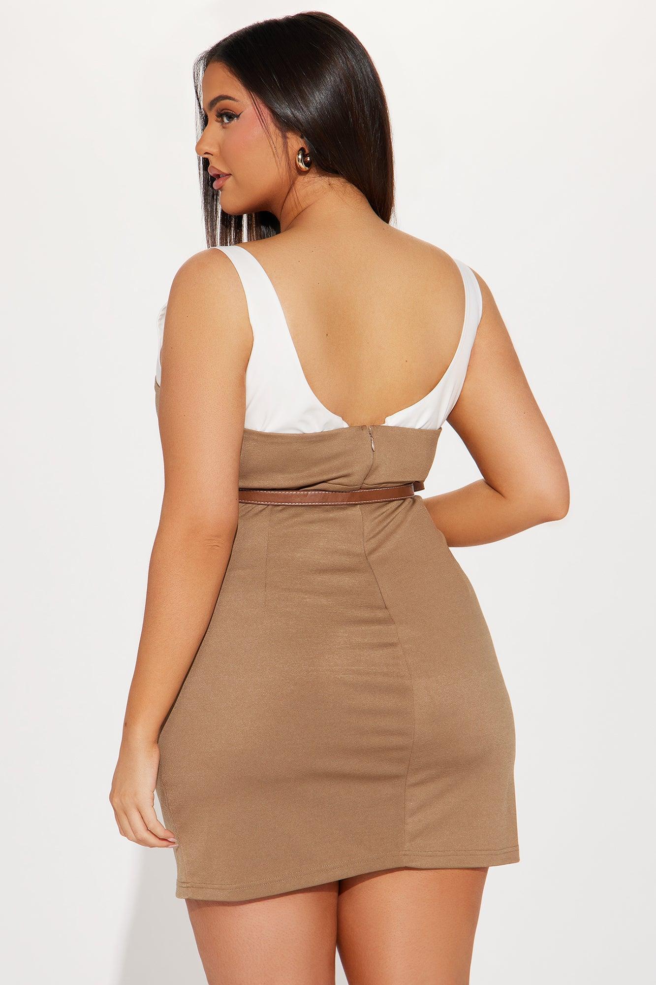 Over Achiever Mini Dress - Tan Product Image