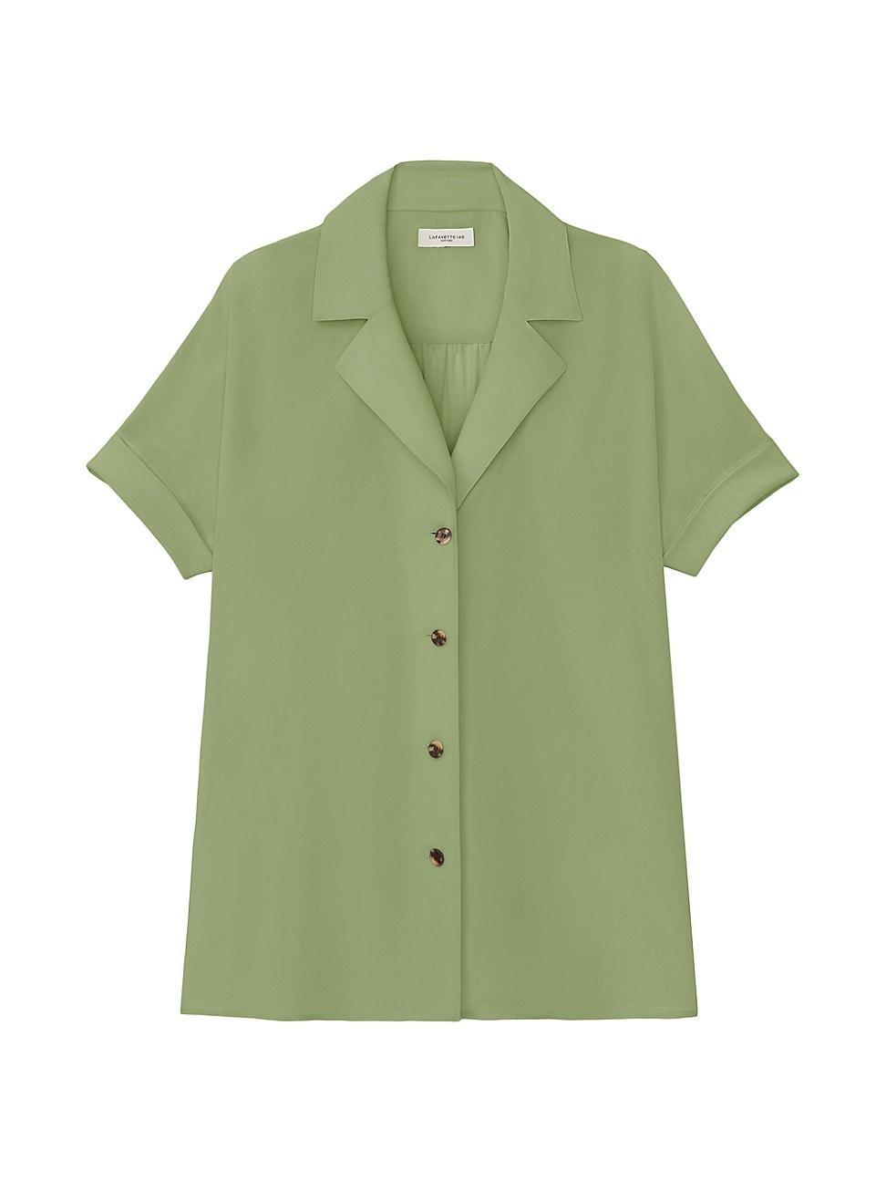 Womens Sabine Button-Up Silk Blouse Product Image