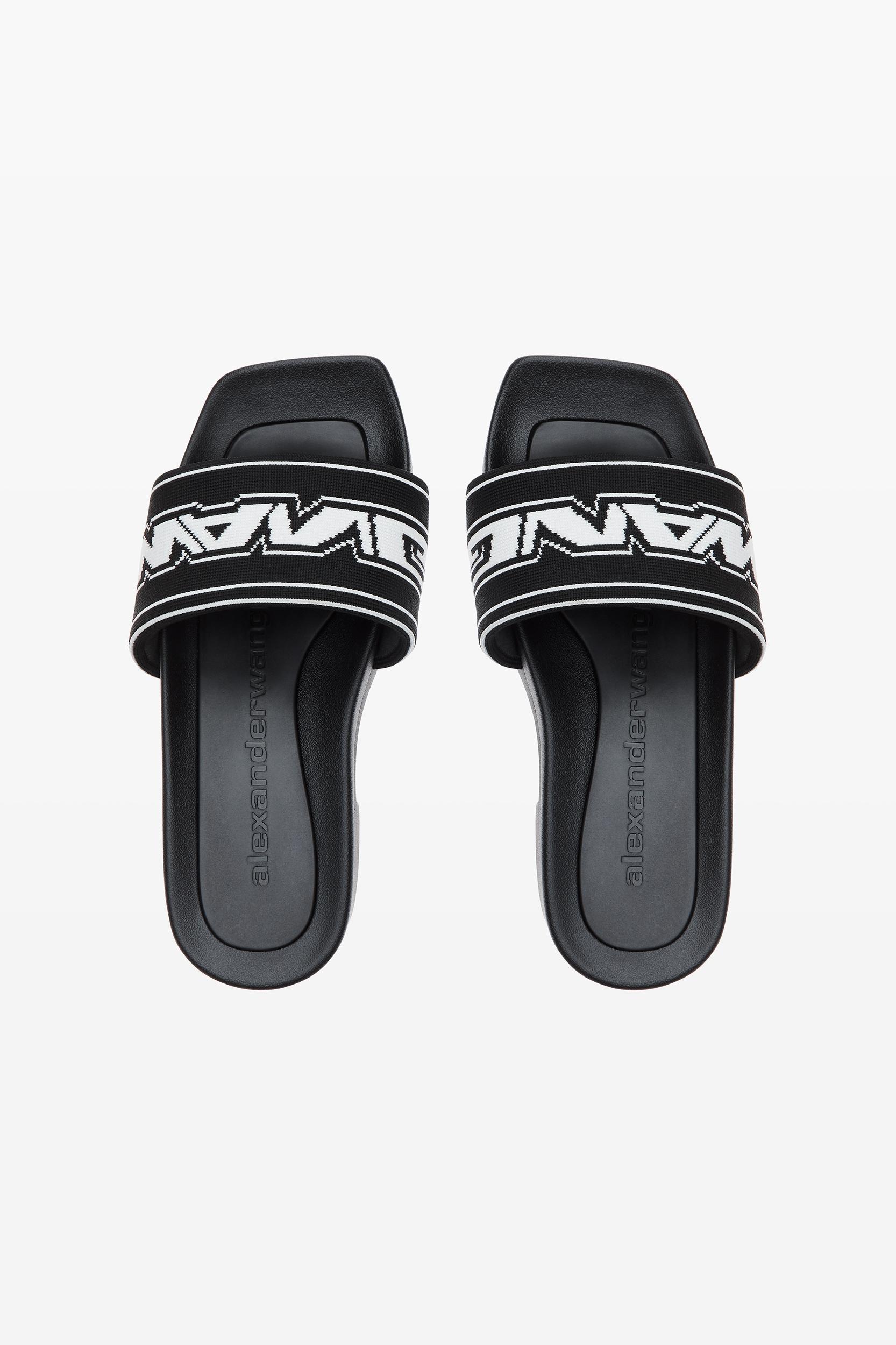 Black Logo Platform Sandals Product Image