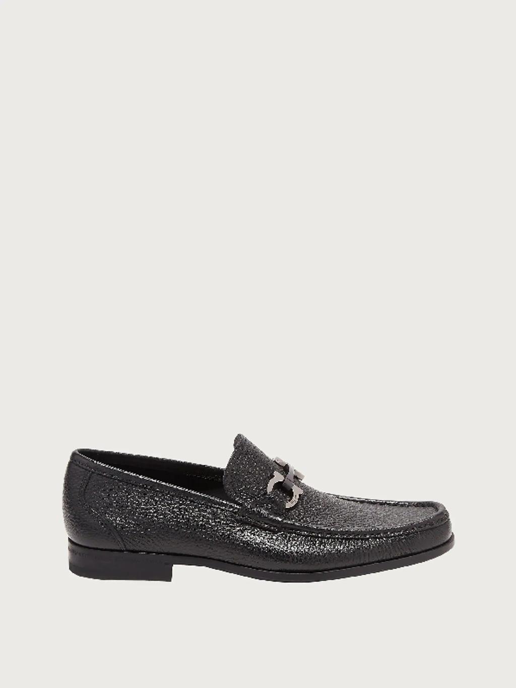 FERRAGAMO Moccasin With Gancini Ornament In Black Product Image
