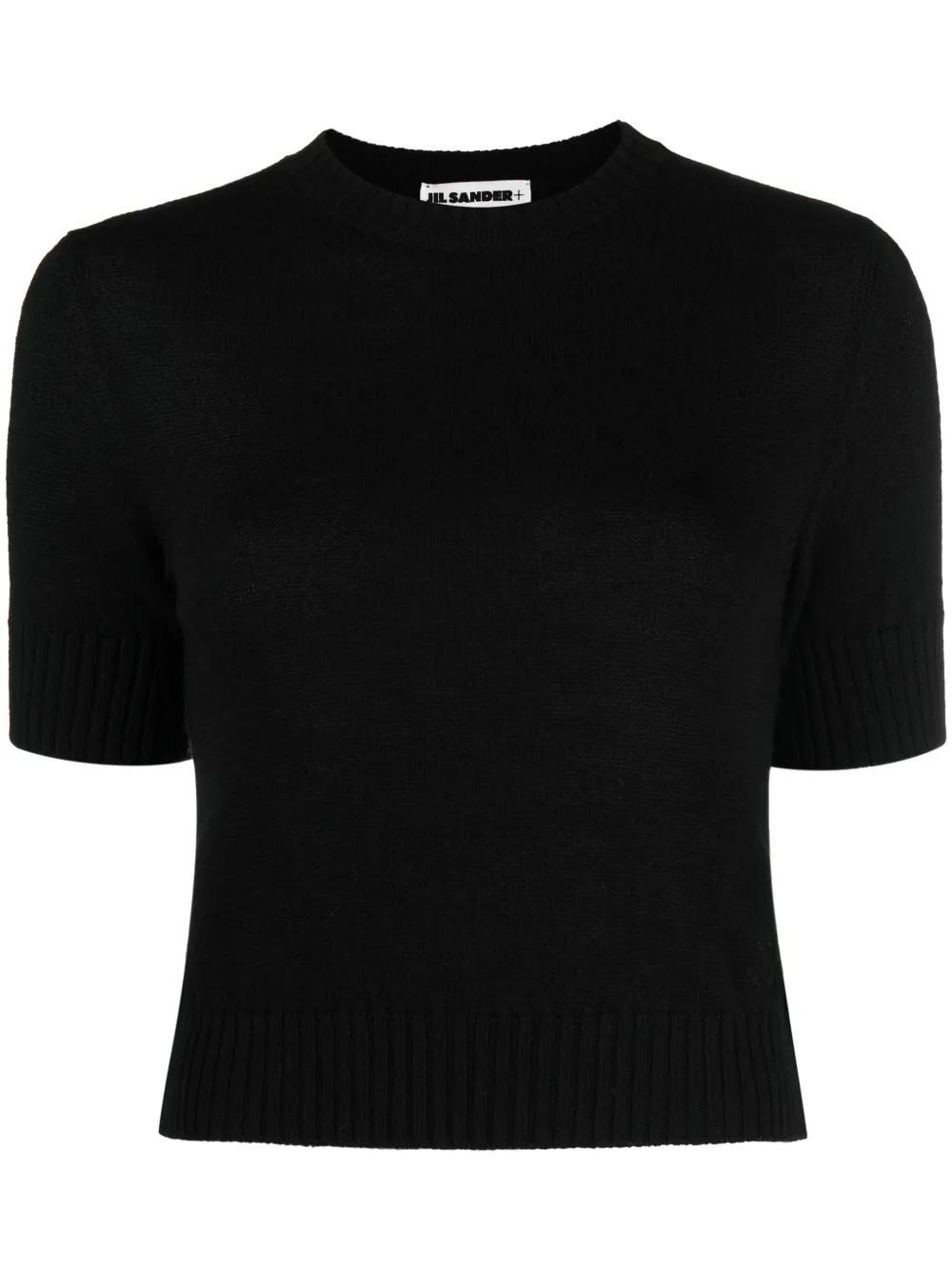 JIL SANDER Knit Crew Neck Short Sleeves Sweater In Black Product Image