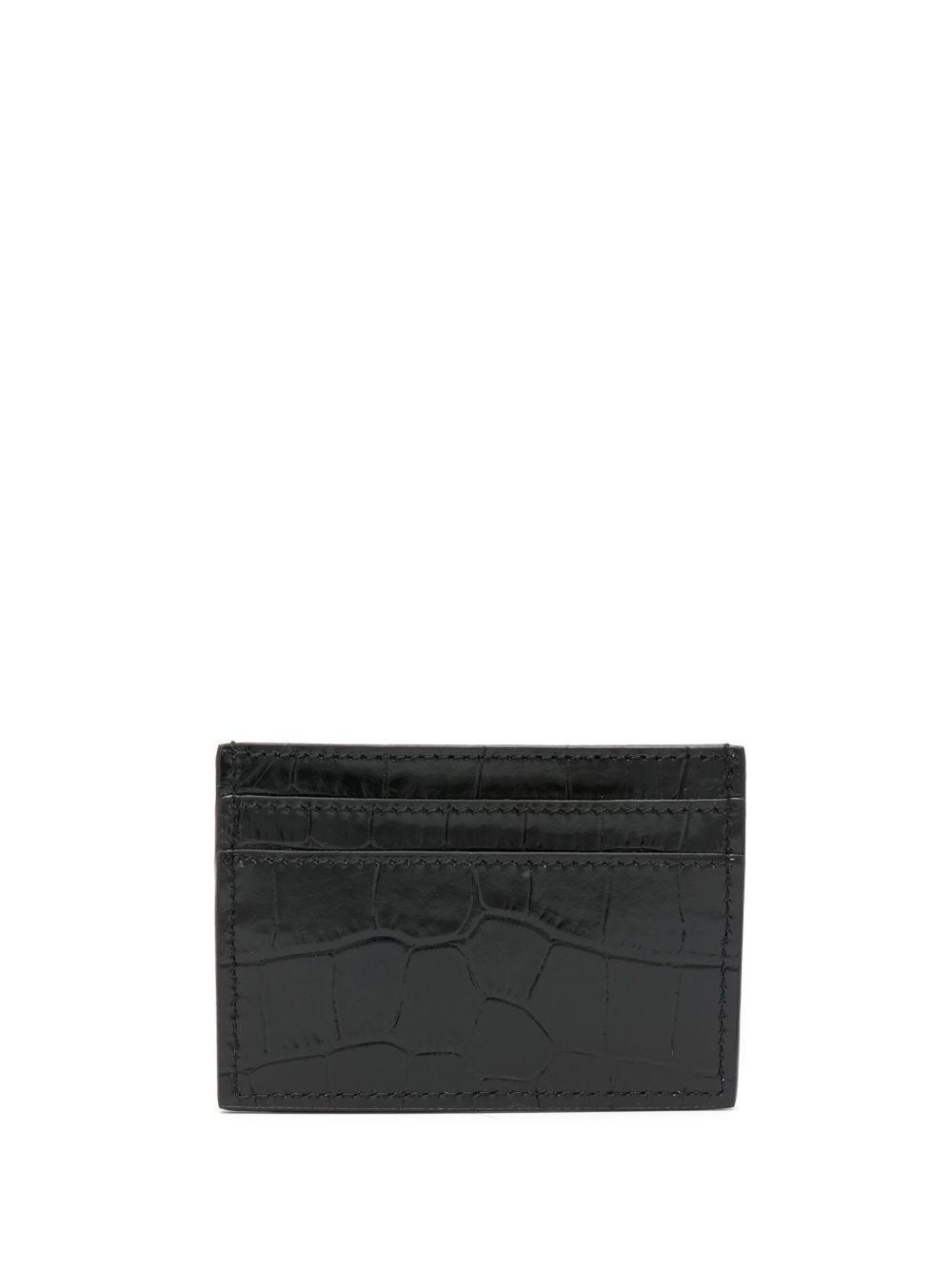 Greca Goddess crocodile-embossed cardholder Product Image