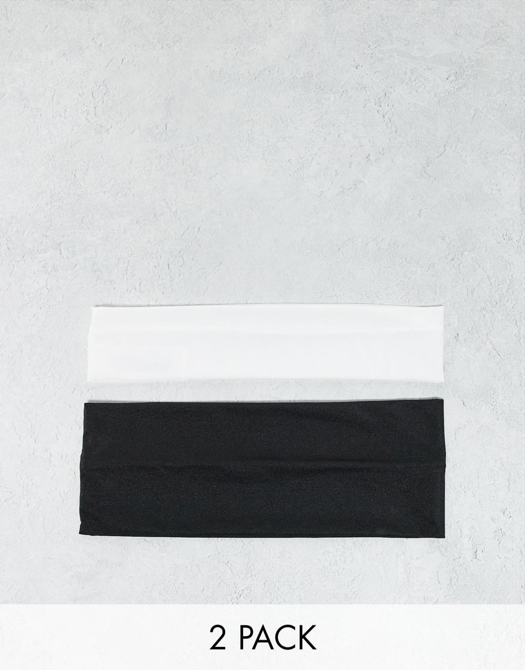 Monki 2 pack headbands in black and white Product Image
