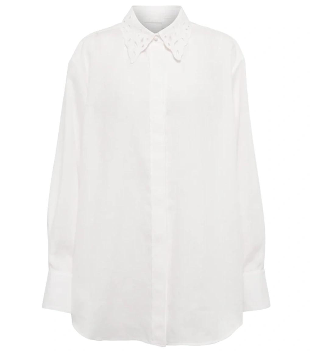 CHLOÉ Linen Voile Shirt In White Product Image