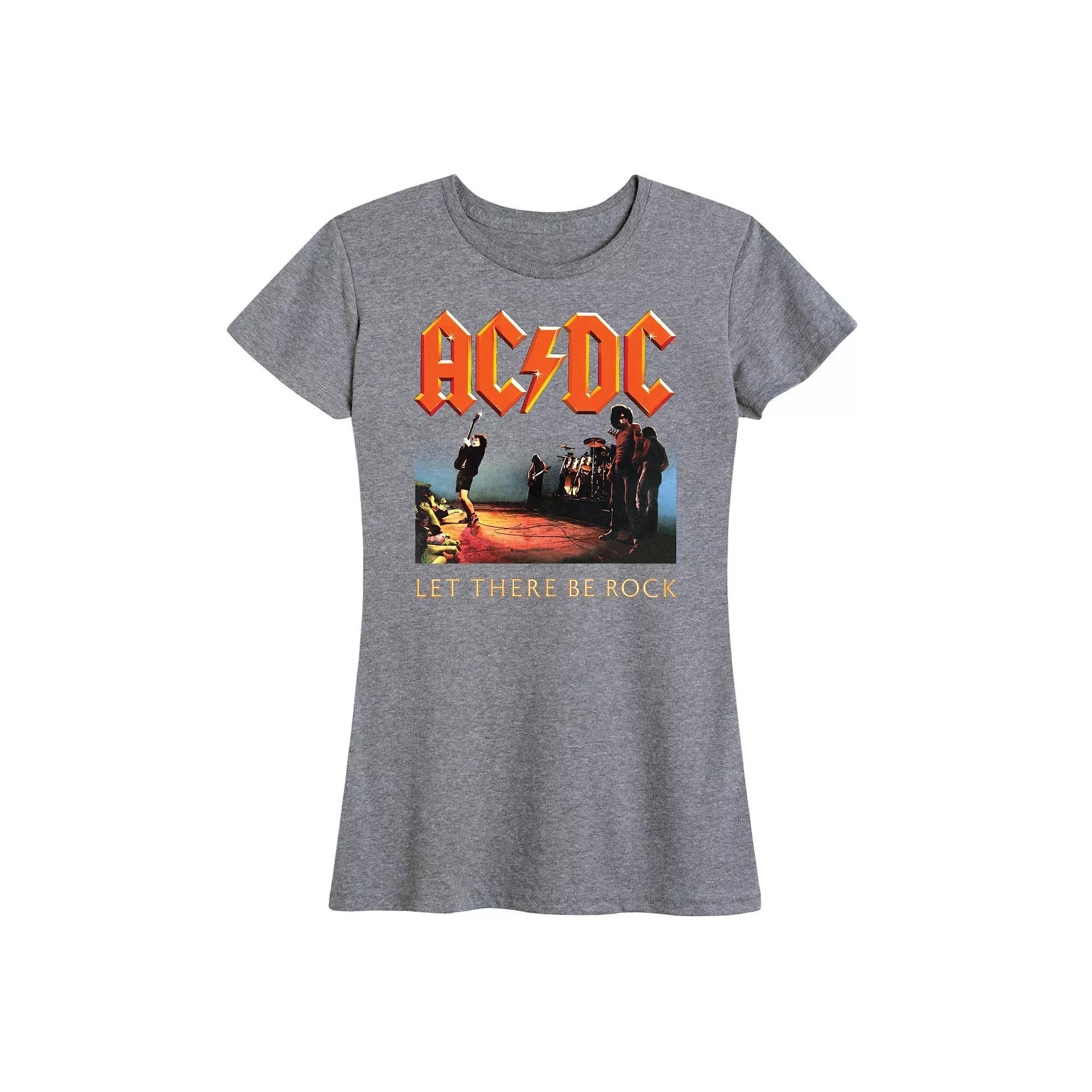 Womens ACDC Let There Be Rock Graphic Tee, Girls Grey Gray Product Image
