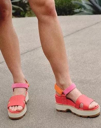 Sorel Joanie IV Ankle Strap Wedge Red Glo/Honey White Product Image