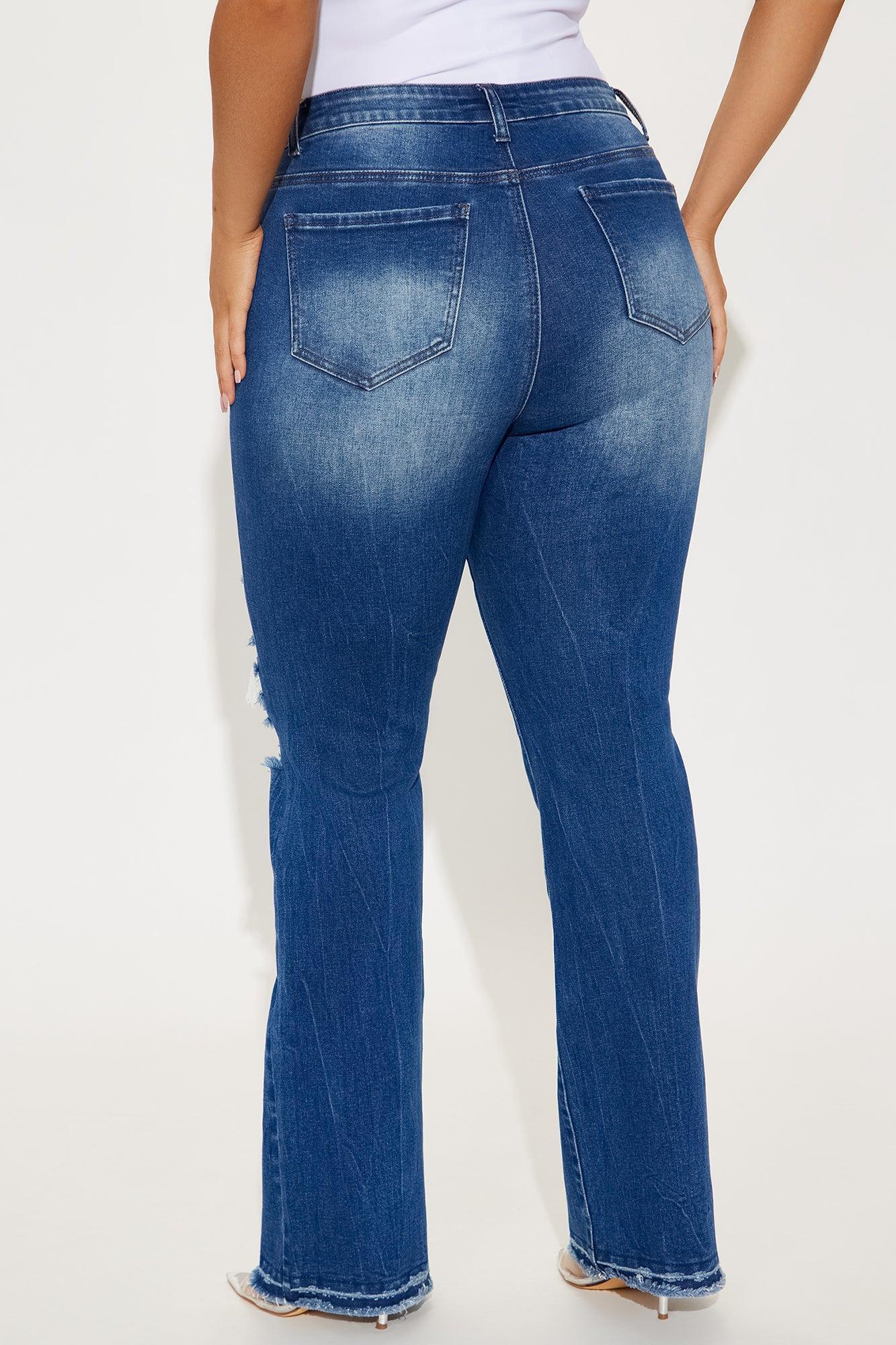 Getting It Right Stretch Ripped Bootcut Jeans - Dark Wash Product Image