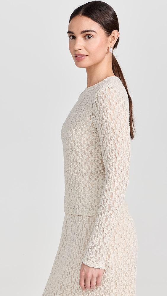 Vince Floral Smocked Crew Neck | Shopbop Product Image