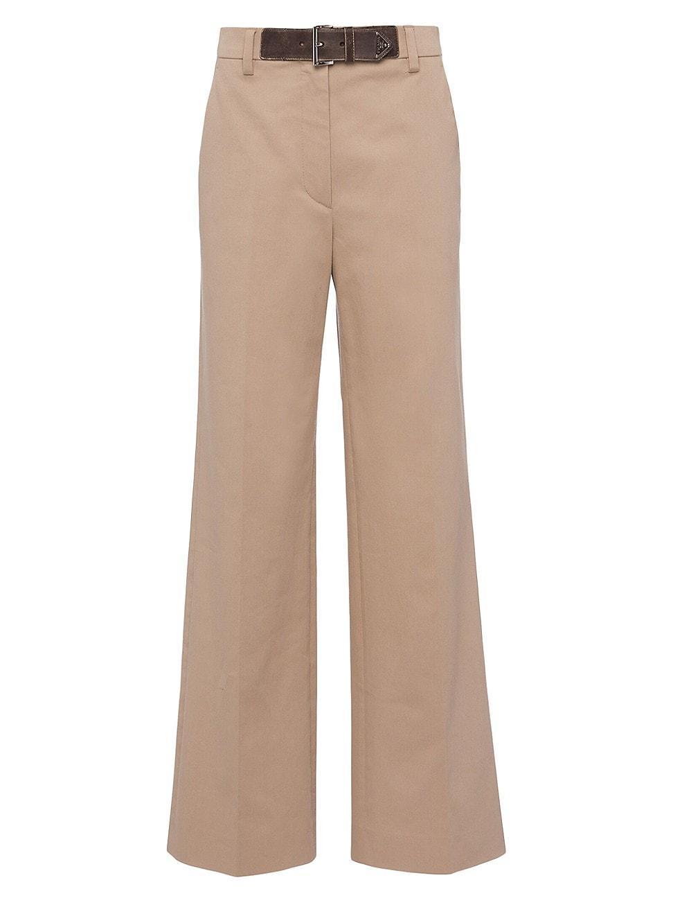 Gabardine WideLeg Belted Pants Product Image