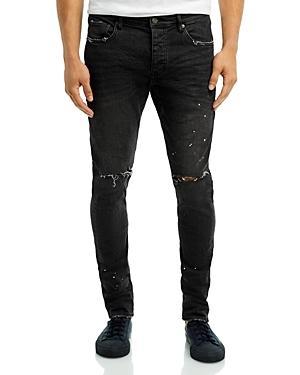 Mens Slim-Fit Distressed Low-Rise Skinny Jeans Product Image