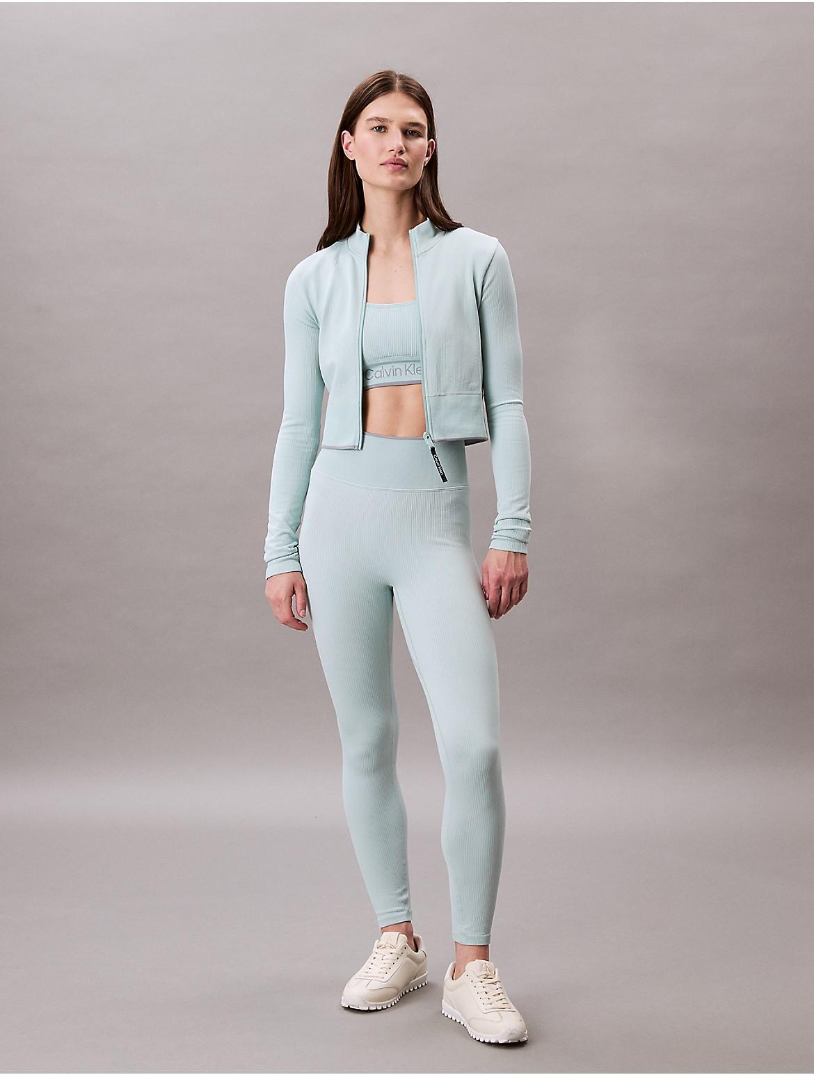 Calvin Klein Women's Rib Sport Cropped Jacket - Blue - S Product Image