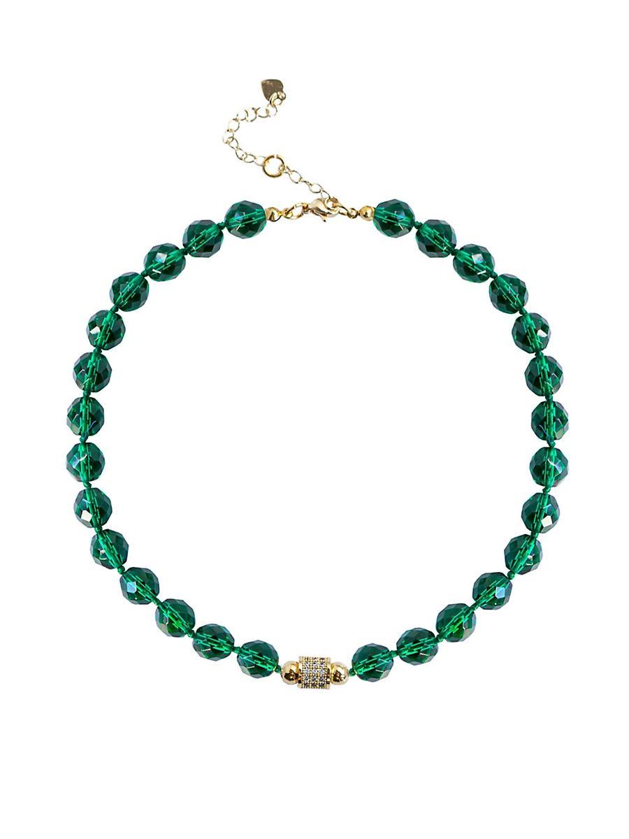 Womens toile Mini Leni 18K-Gold-Plated, Cubic Zirconia & Glass Necklace Product Image