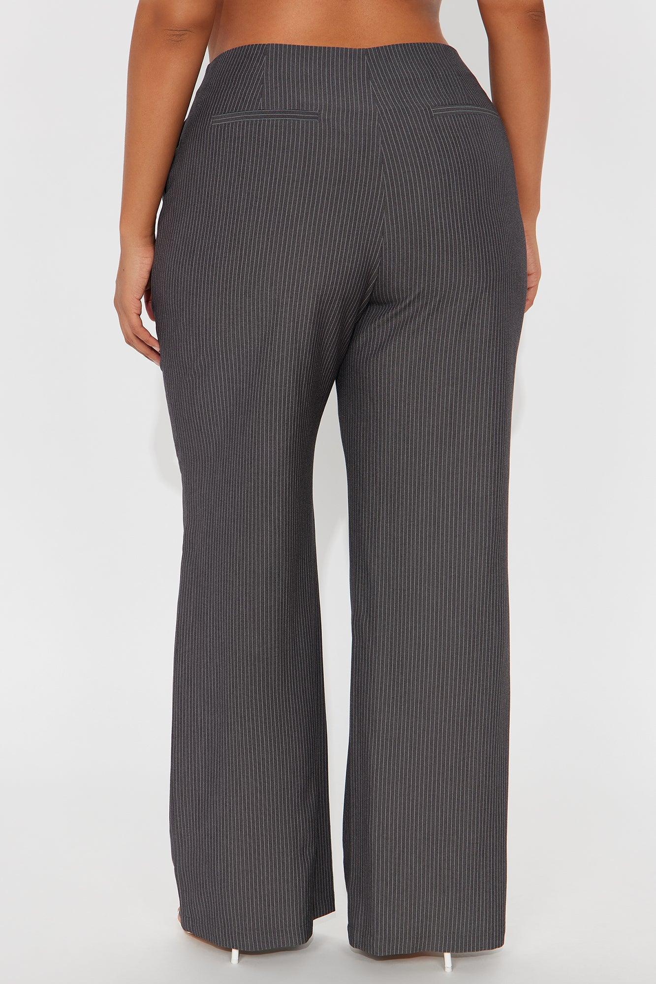 Vanessa Low Rise Pinstripe Trouser Pant 33 - Charcoal/combo Product Image
